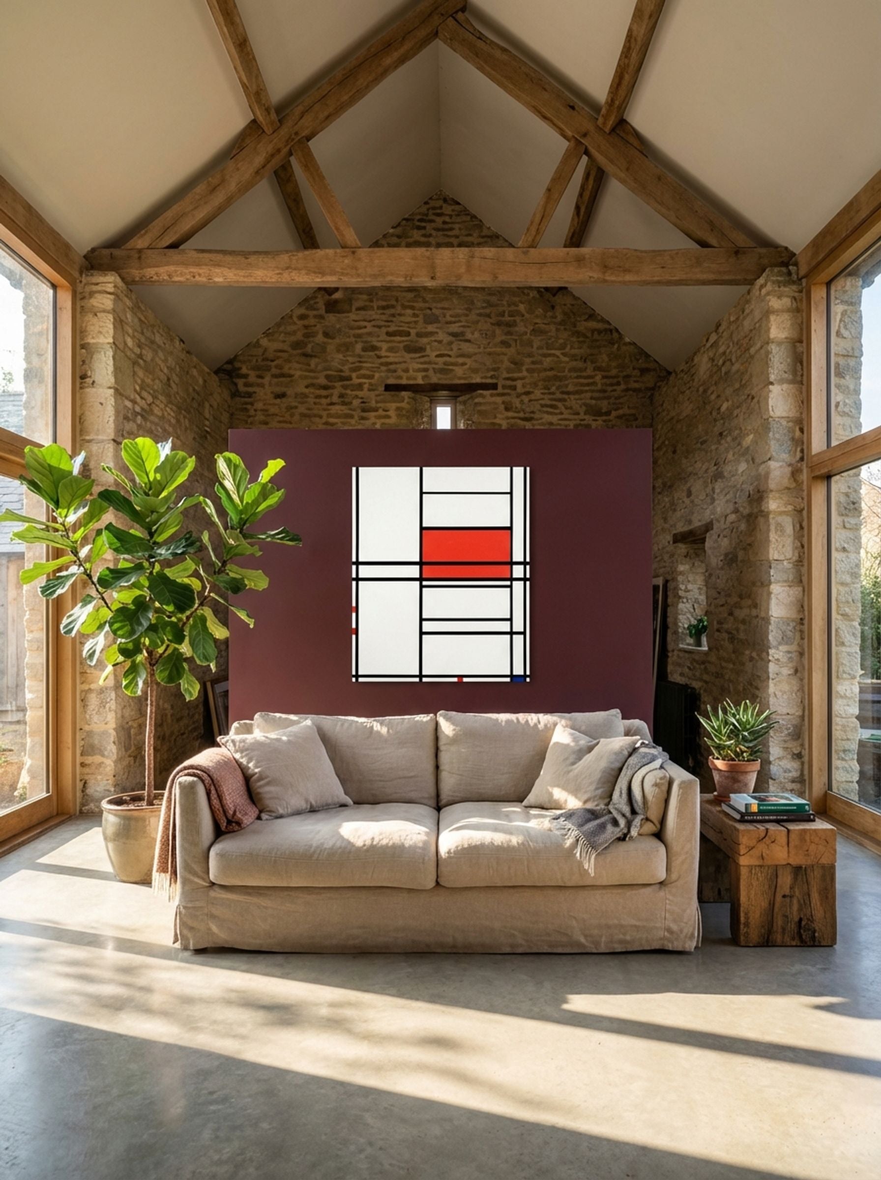 Composition No. 4 with Red and Blue - Piet Mondrian - Lifestyle