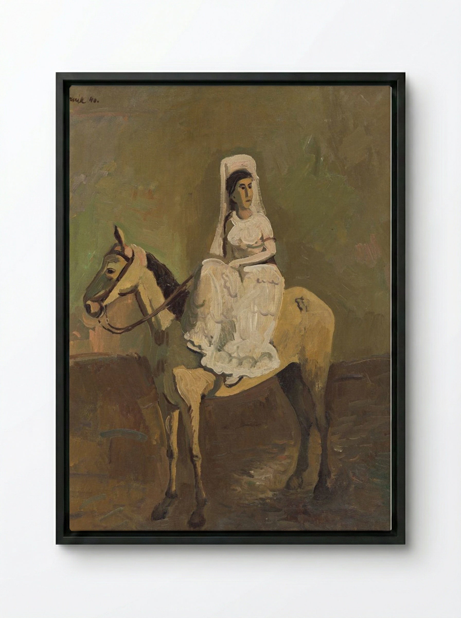 Equestrian - Cyprián Majerník - Framed Canvas Black