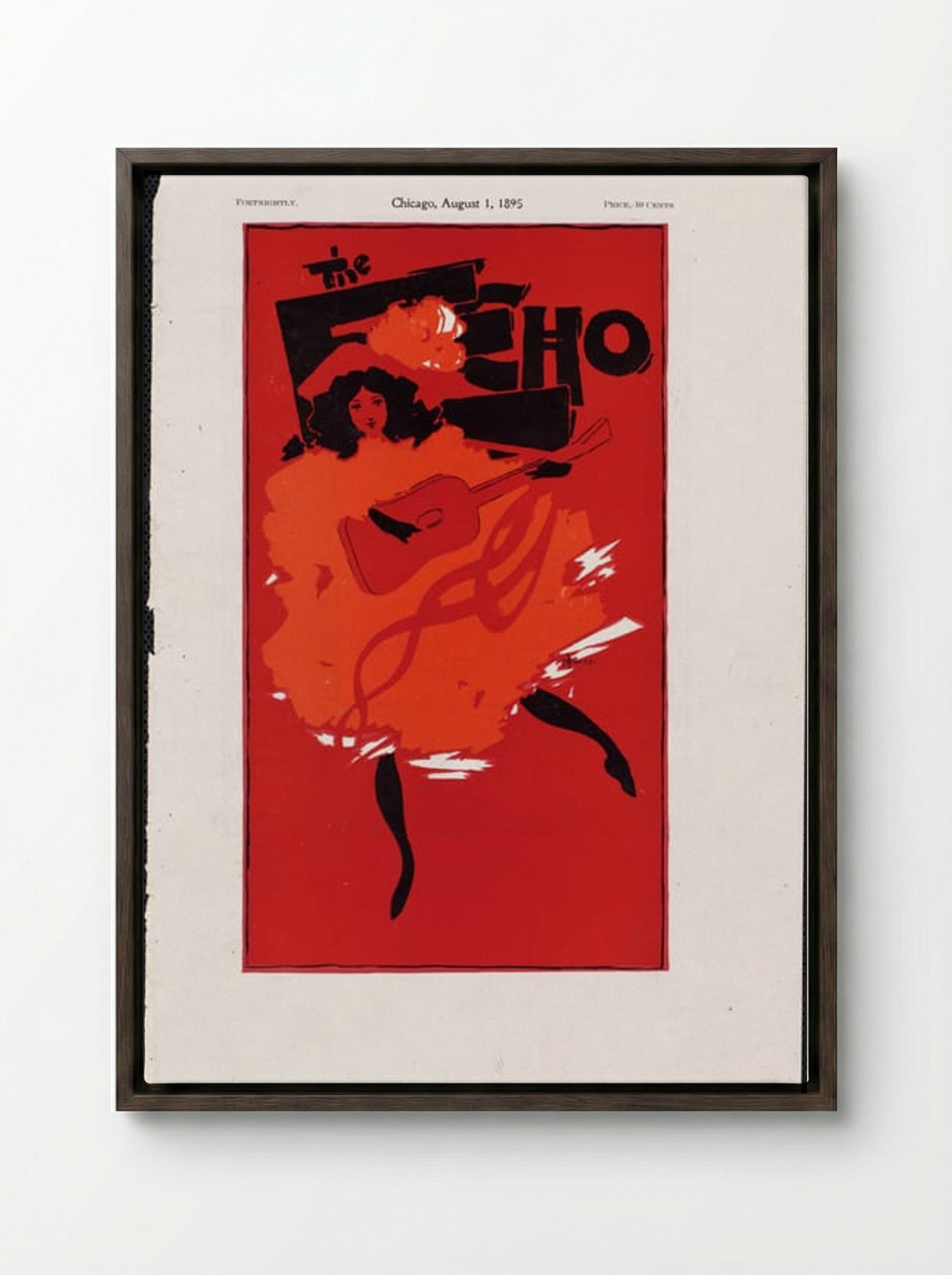 The Echo, Chicago, August 1, 1895 - Will H. Bradley - Framed Canvas Dark Wood