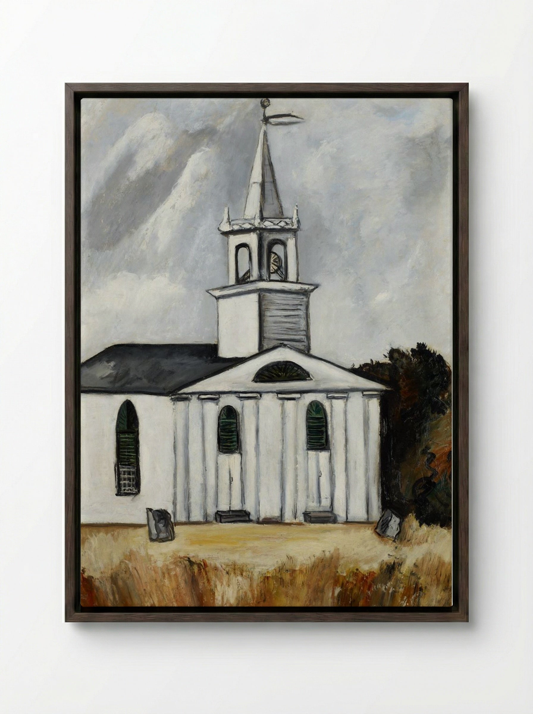 Church at Head Tide - Marsden Hartley - Framed Canvas Dark Wood