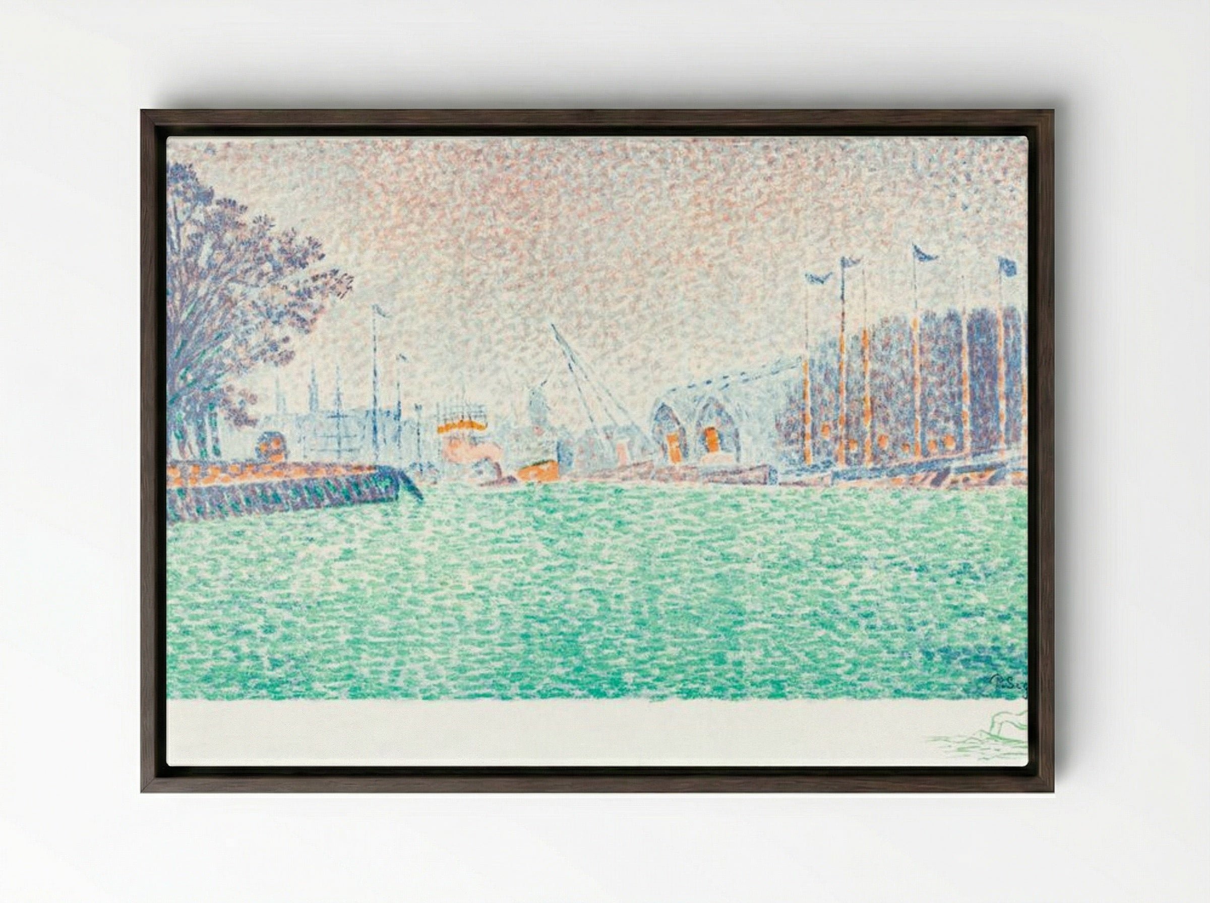 At Flushing (A Flessingue) - Paul Signac - Framed Canvas Dark Wood