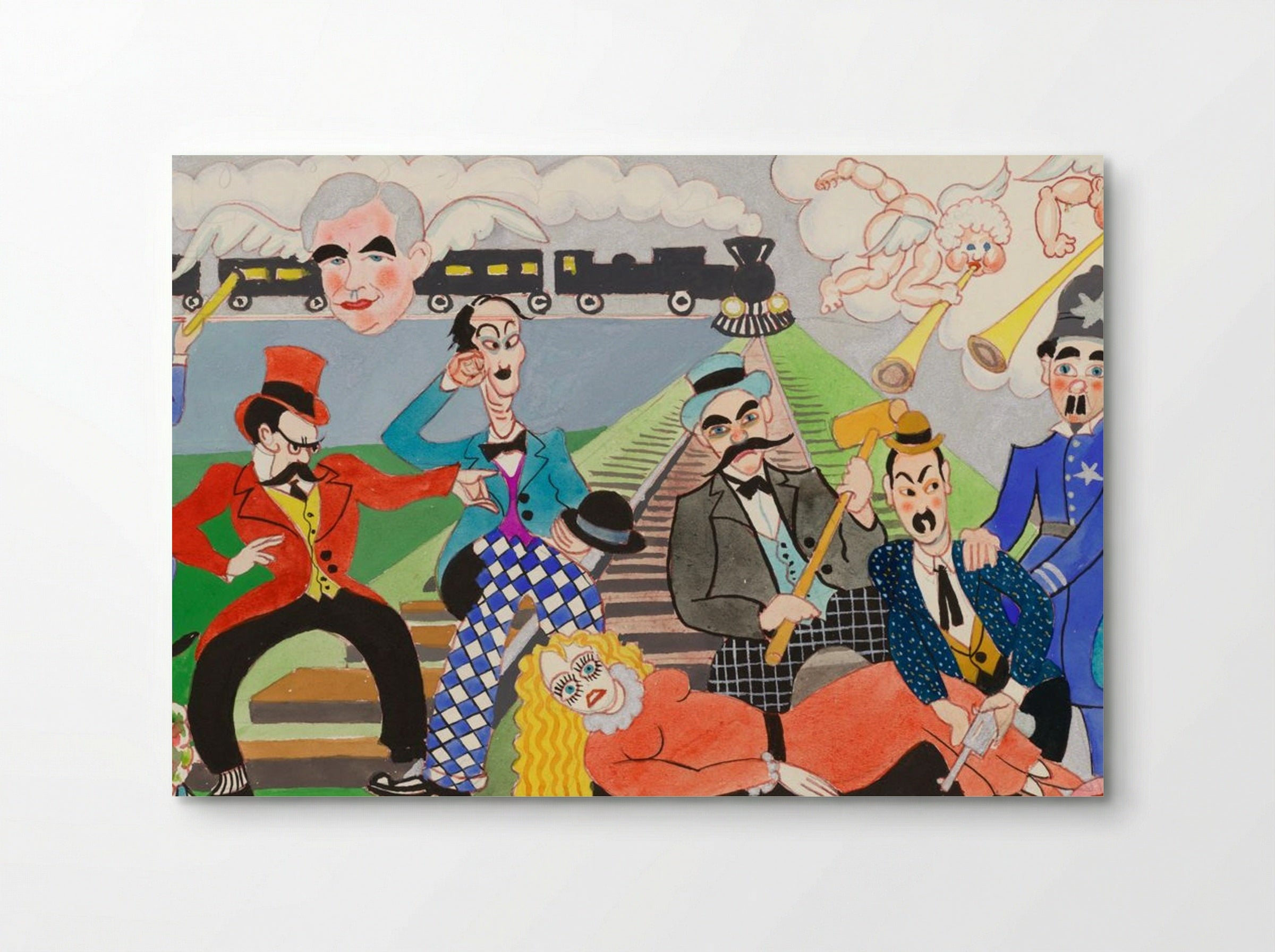 Mural Study 1: Perils of Pauline/Keystone Cops - John Decker - Poster