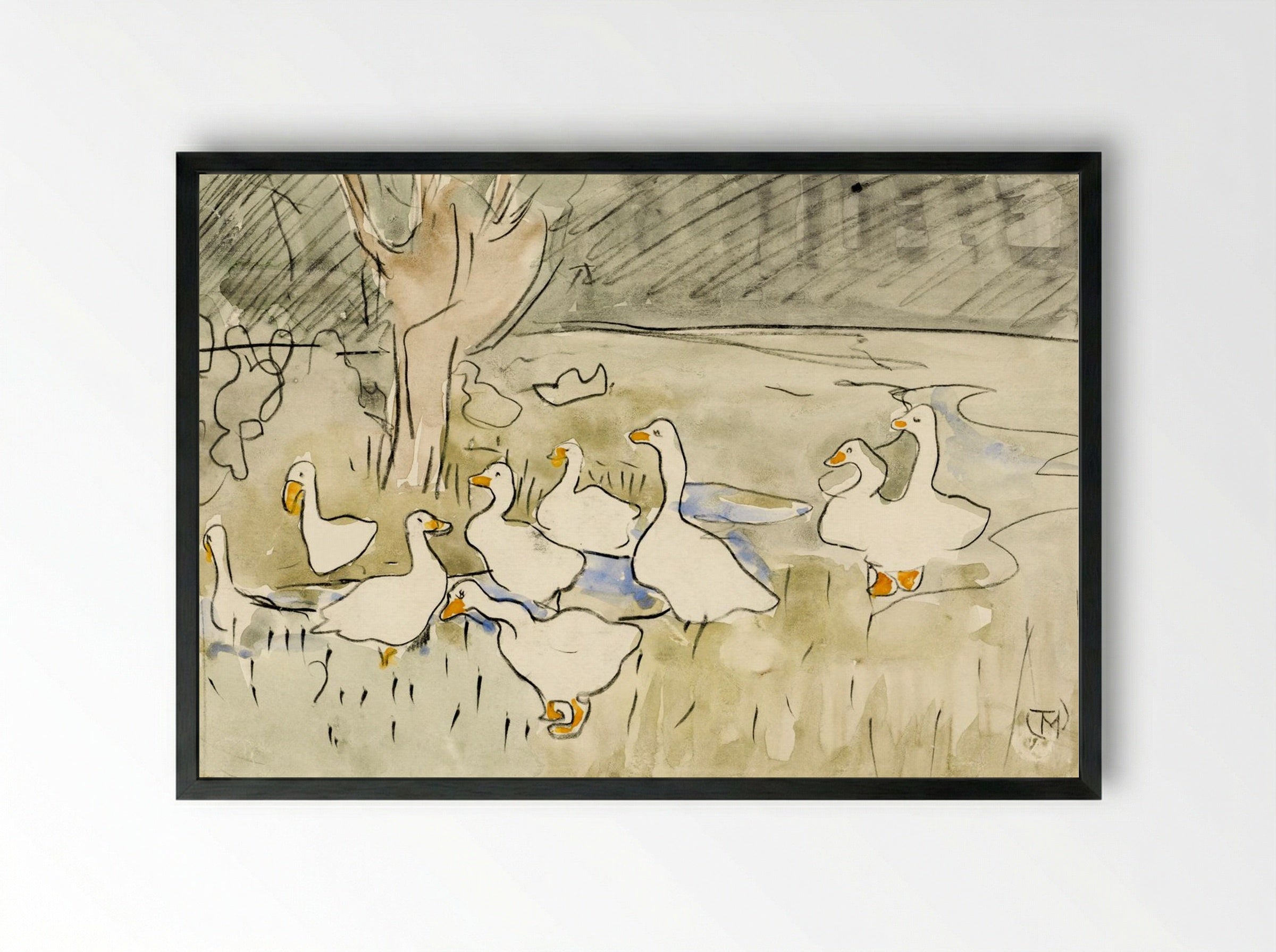 Ducks - Theo van Hoytema - Framed Print Black