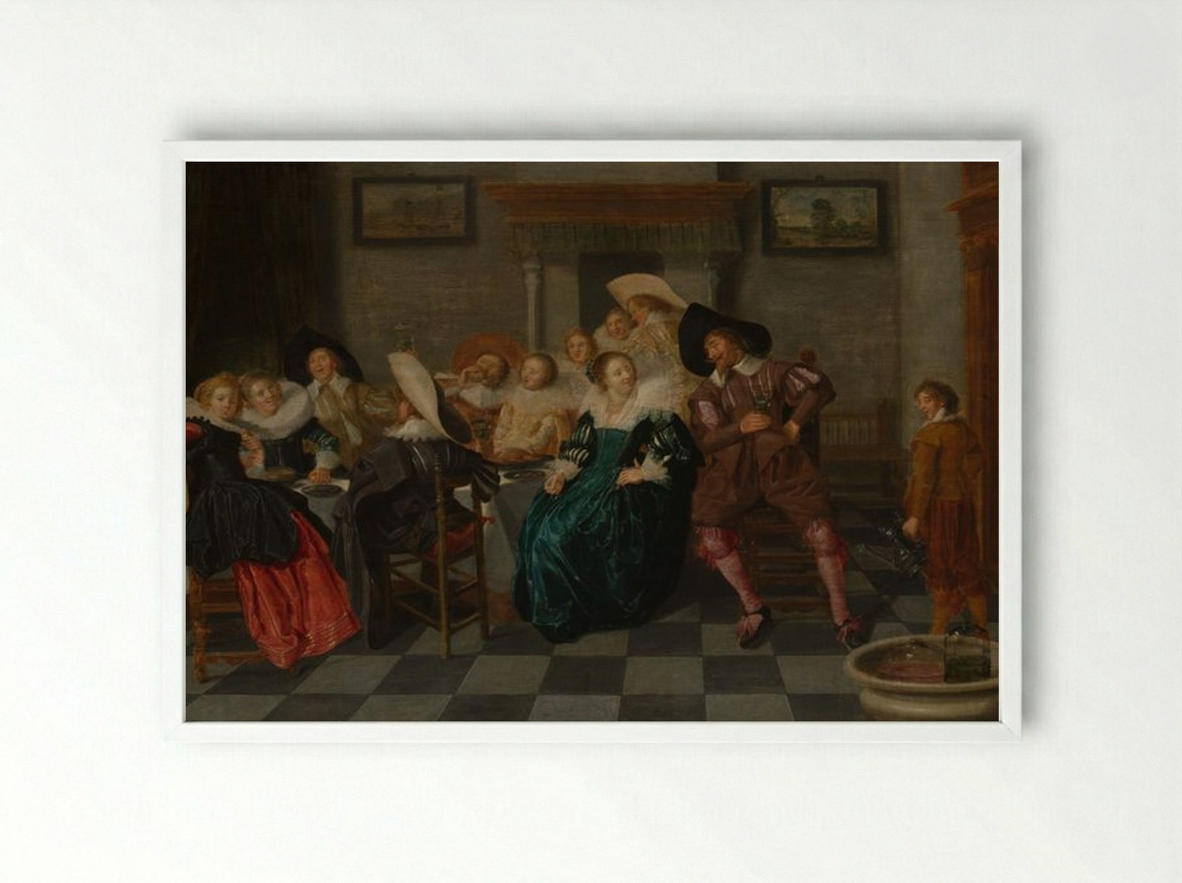 A Banquet - Frans Hals - Framed Print White