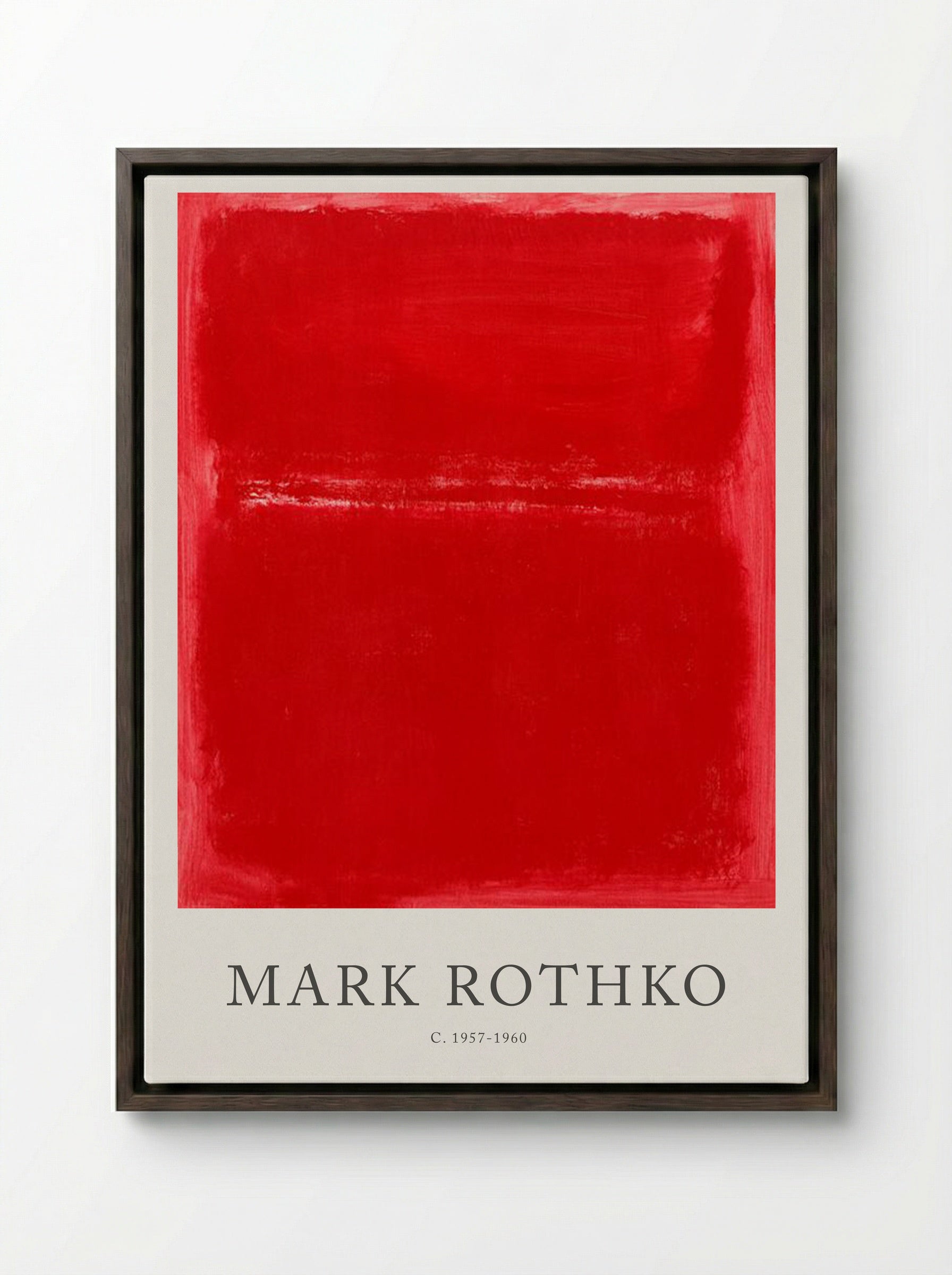 Untitled (Red Rectangle) - Mark Rothko - Framed Canvas Dark Wood