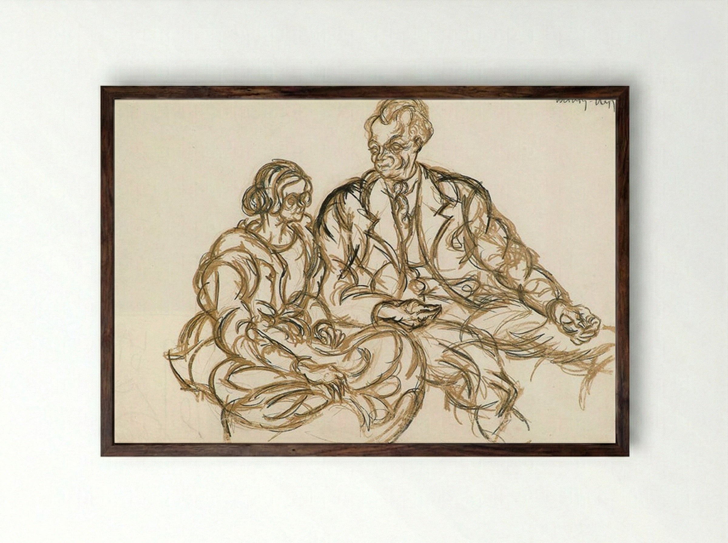Figurative Composition - László Moholy-Nagy - Framed Print Dark Wood