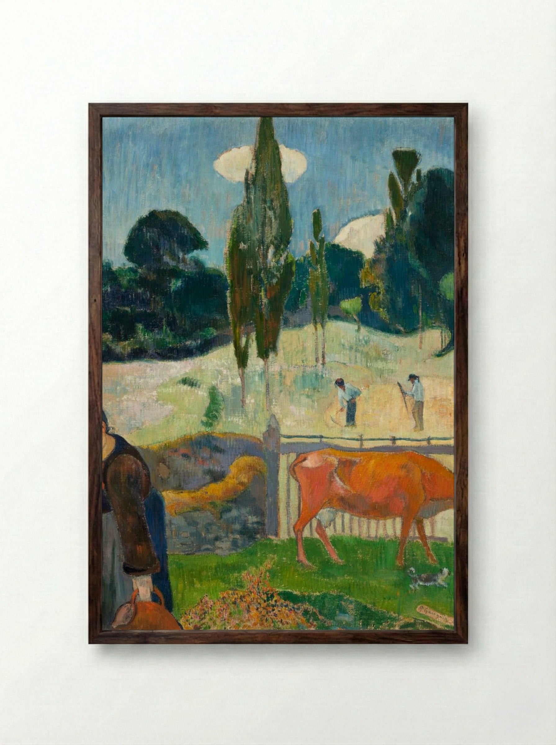 The Red Cow - Paul Gauguin - Framed Print Dark Wood