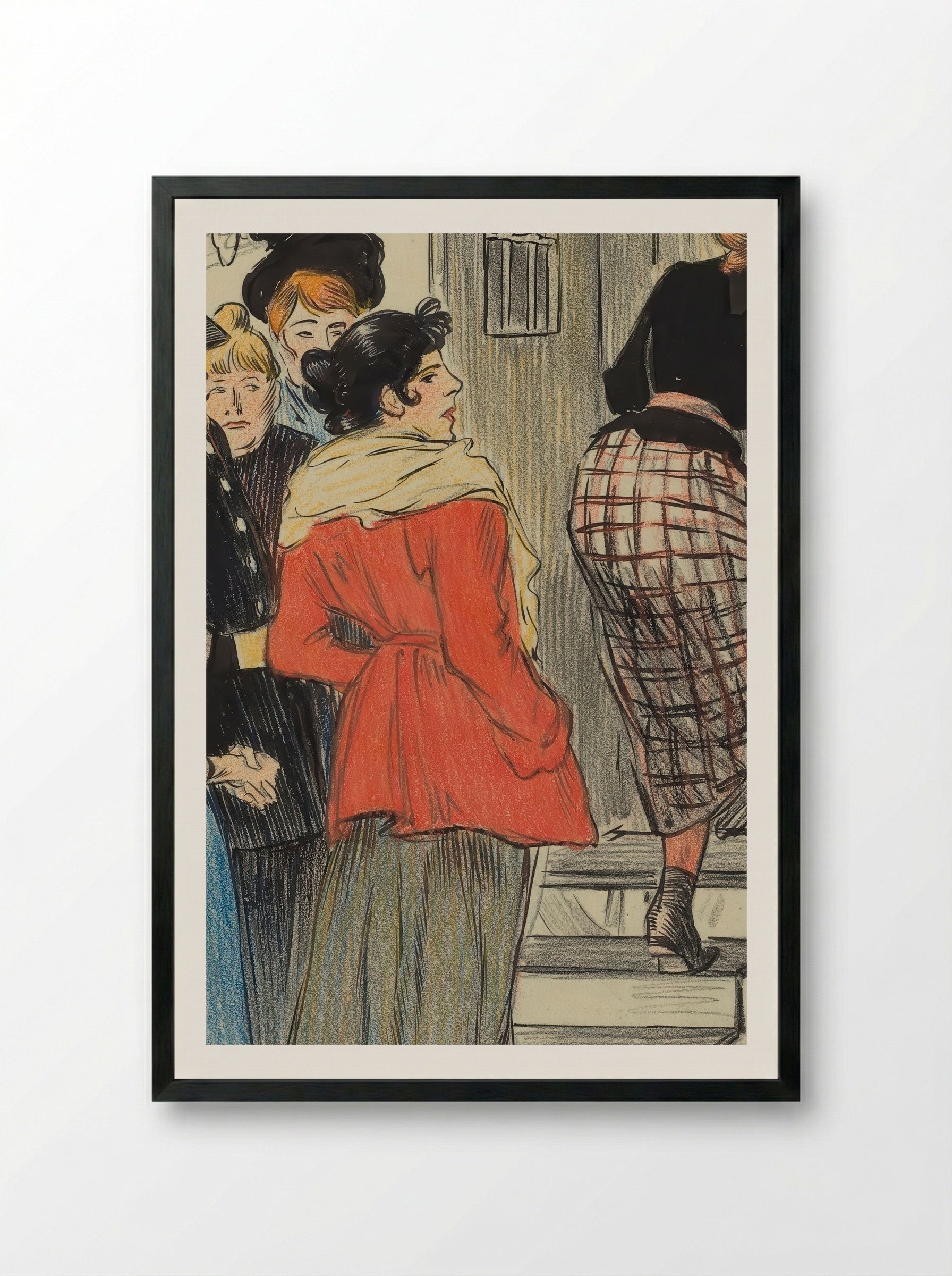 La Rafle - Théophile Alexandre Steinlen - Framed Print Black