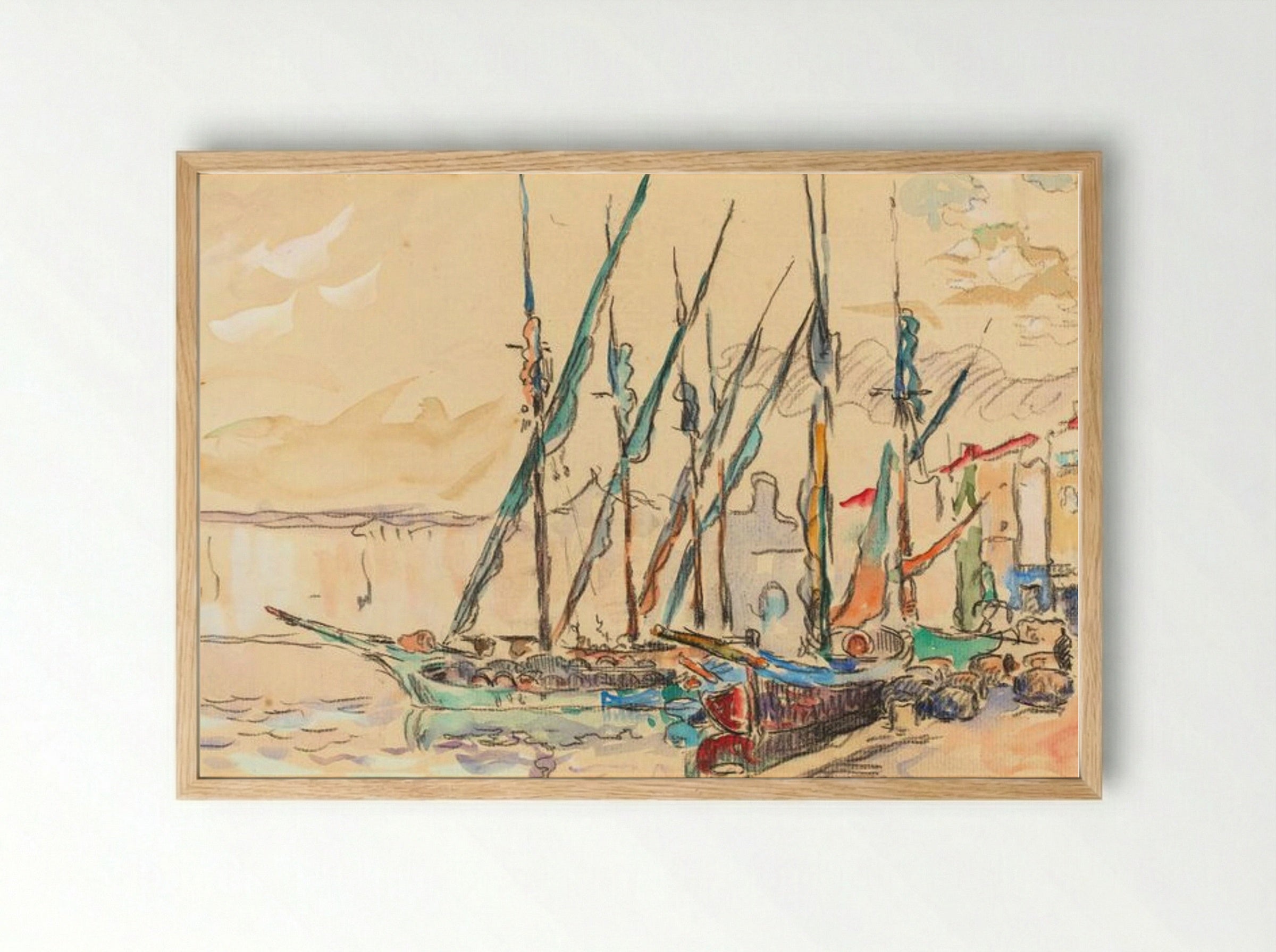 St. Tropez - Paul Signac - Framed Print Wood