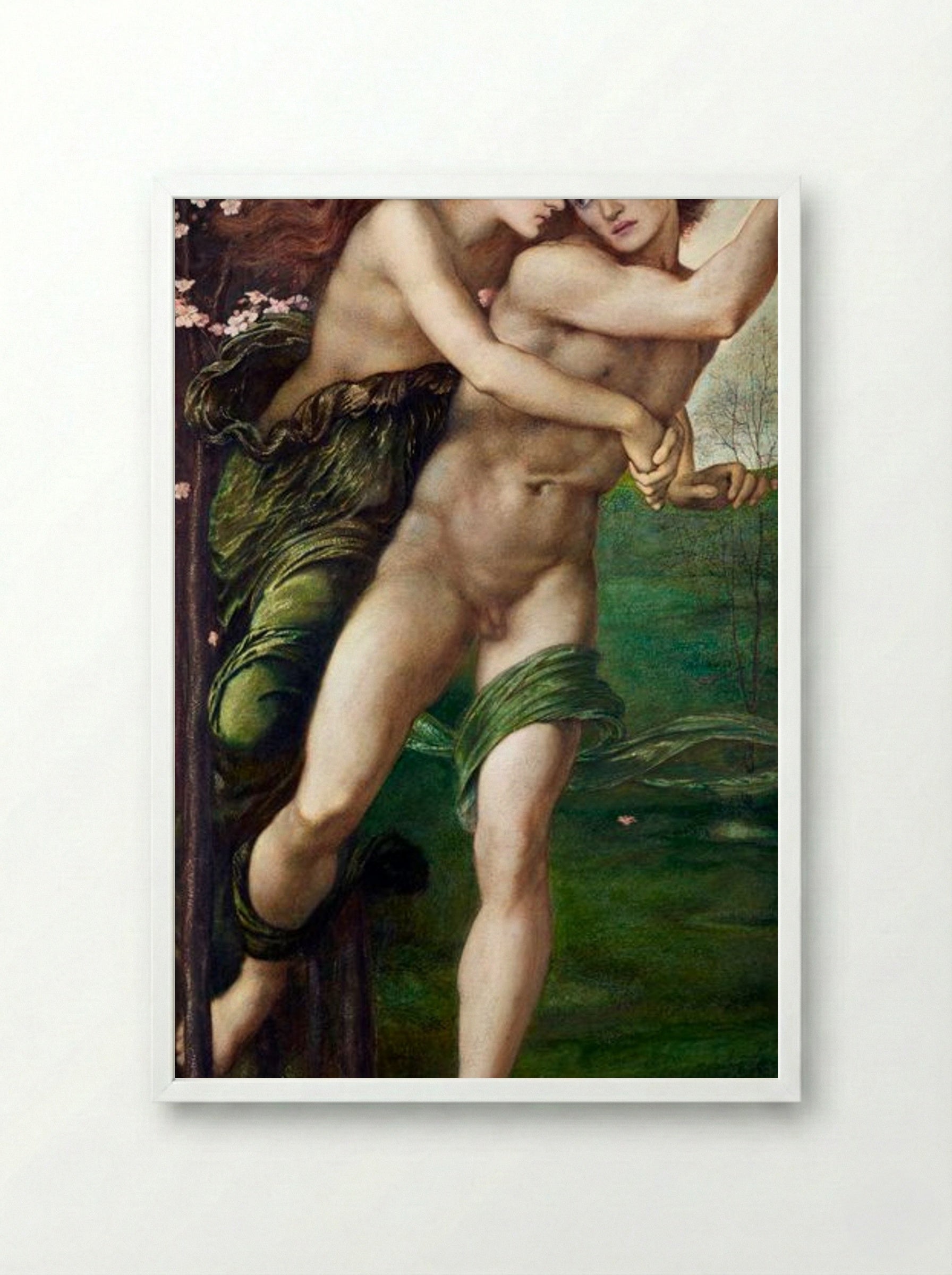 Phyllis and Demophoon - Edward Burne-Jones - Framed Print White