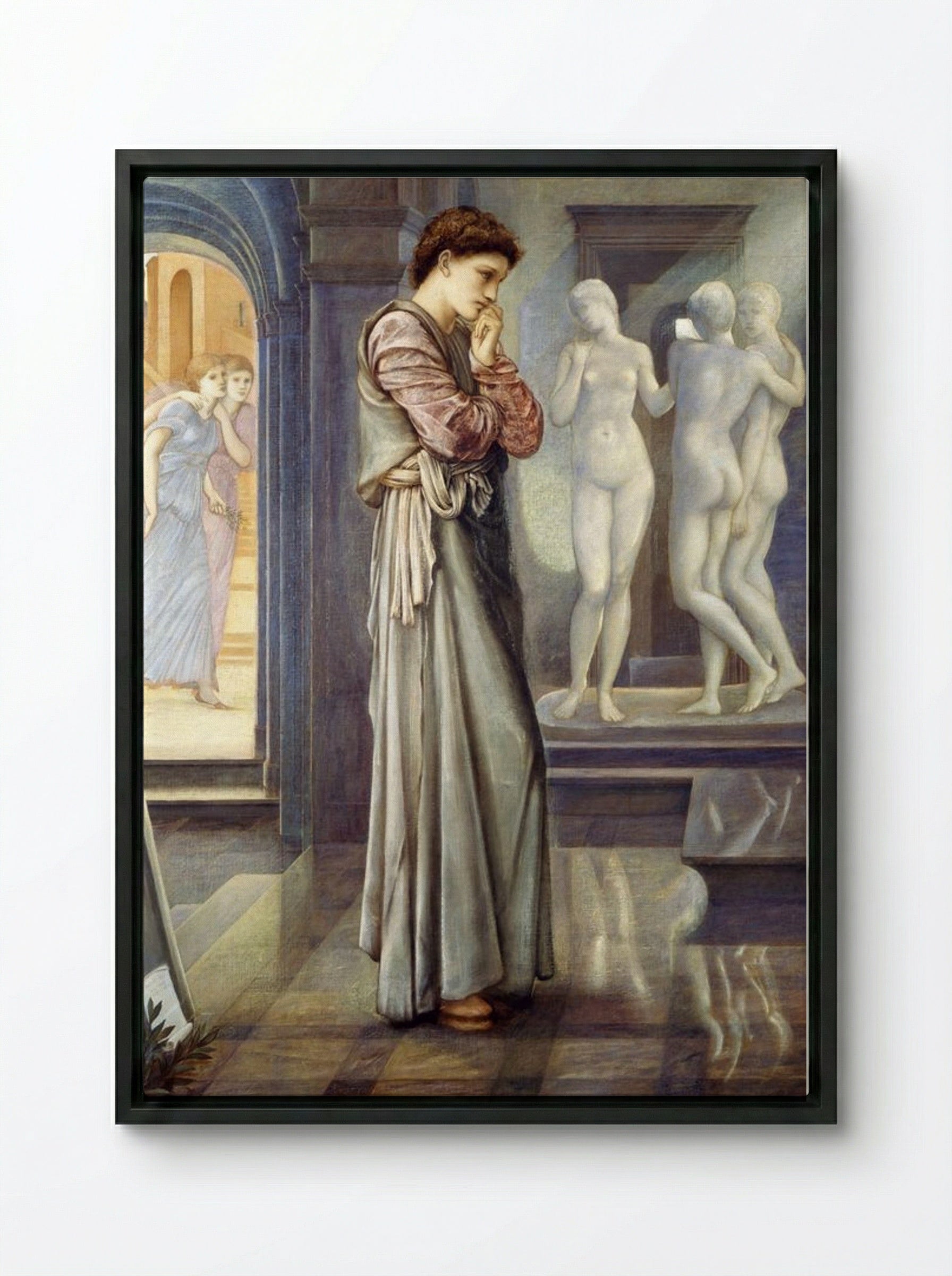 Pygmalion and the Image: The Heart Desires - Edward Burne-Jones - Framed Canvas Black