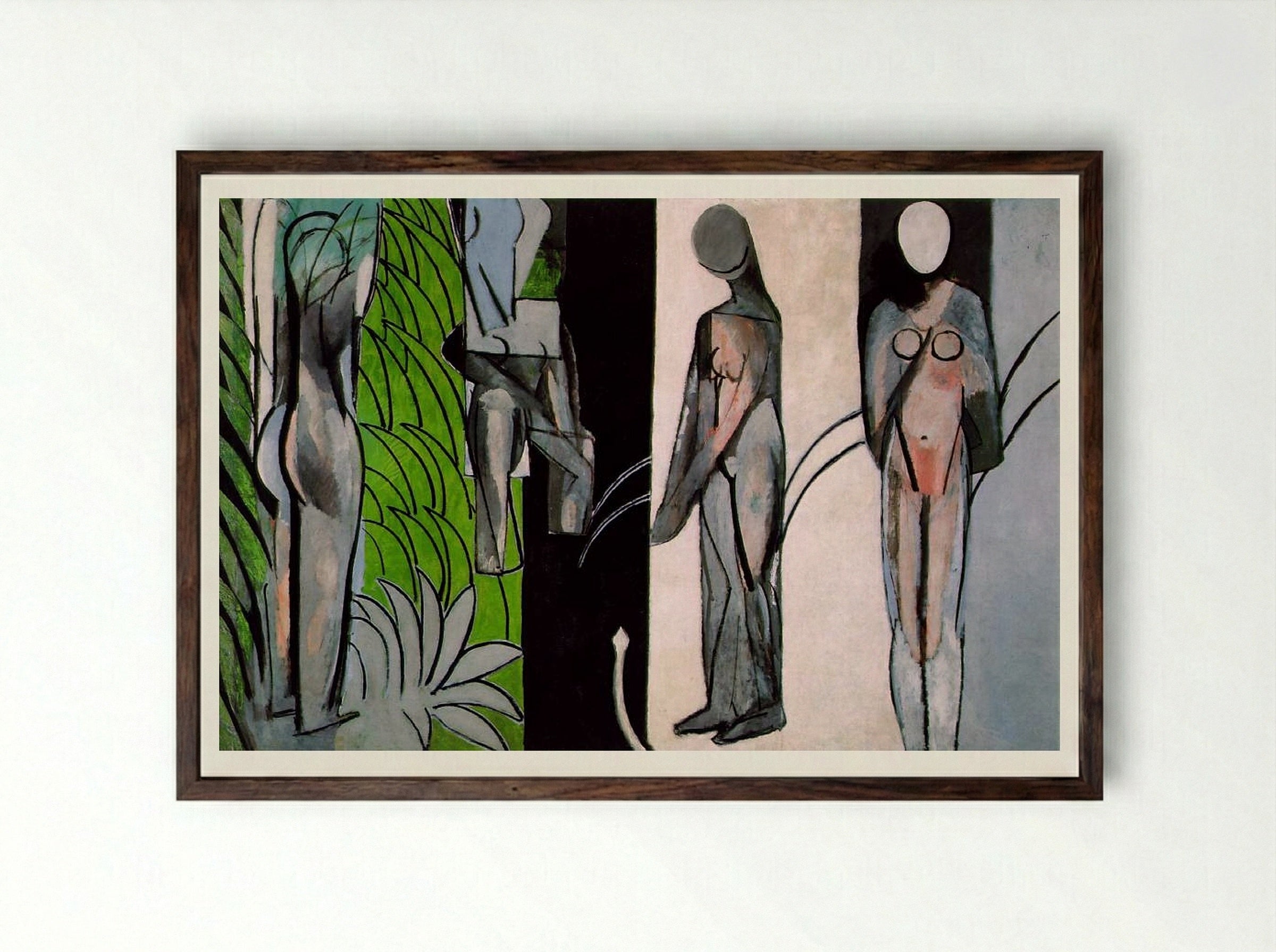 Bathers by a River - Henri Matisse - Framed Print Dark Wood