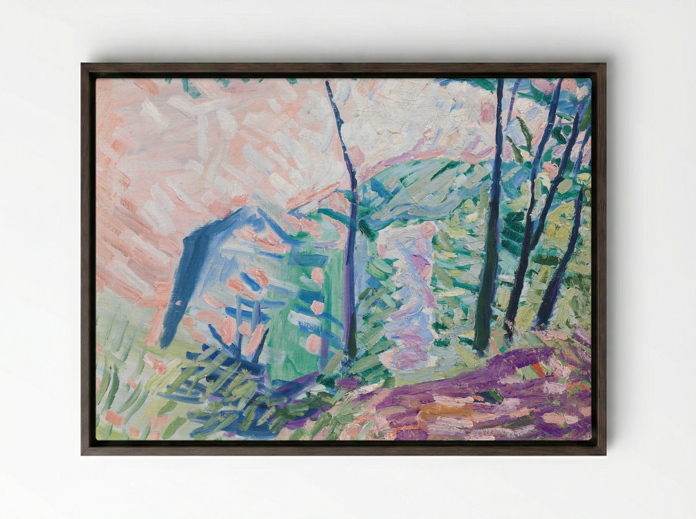 Forest by Lake Bagsværd - Niels Larsen Stevns - Framed Canvas Dark Wood