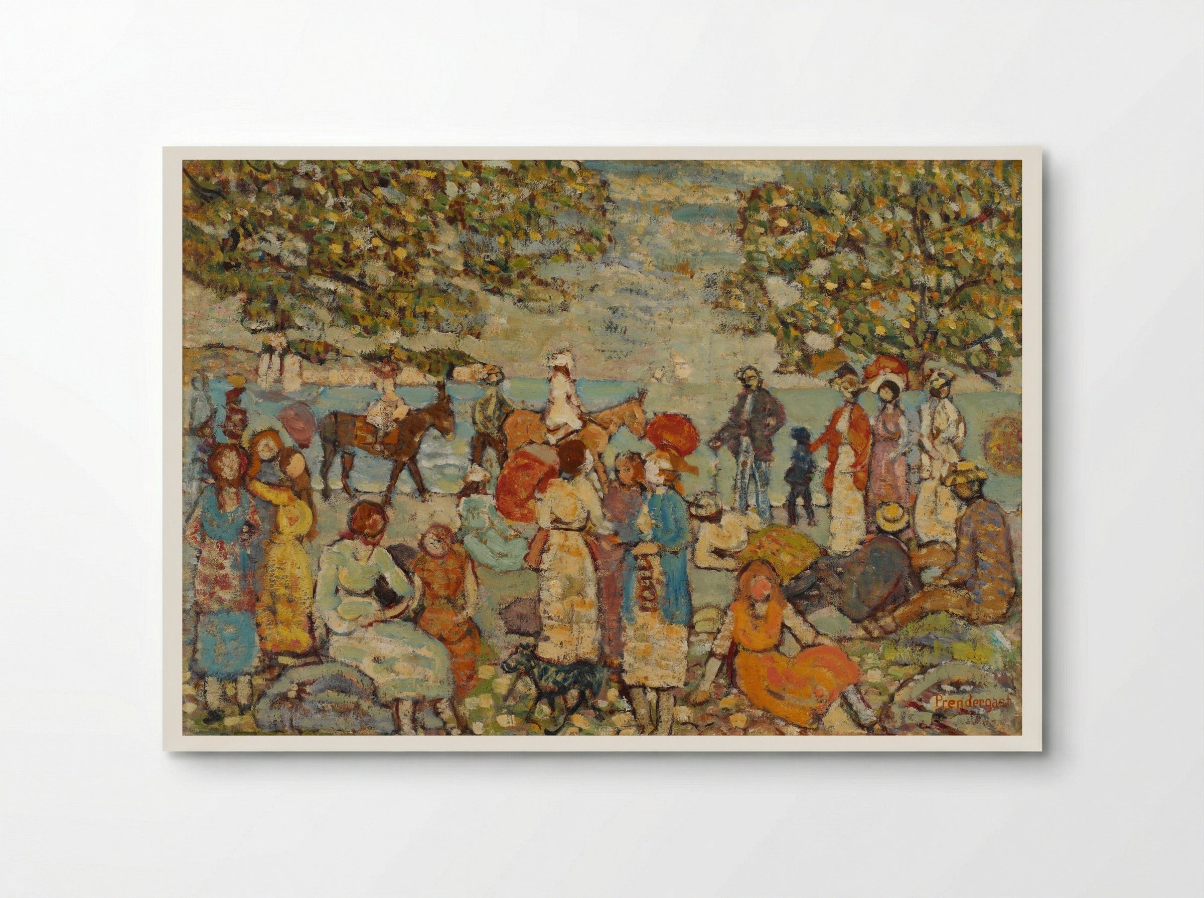 Beach Scene with Donkeys or Mules - Maurice Brazil Prendergast - Poster