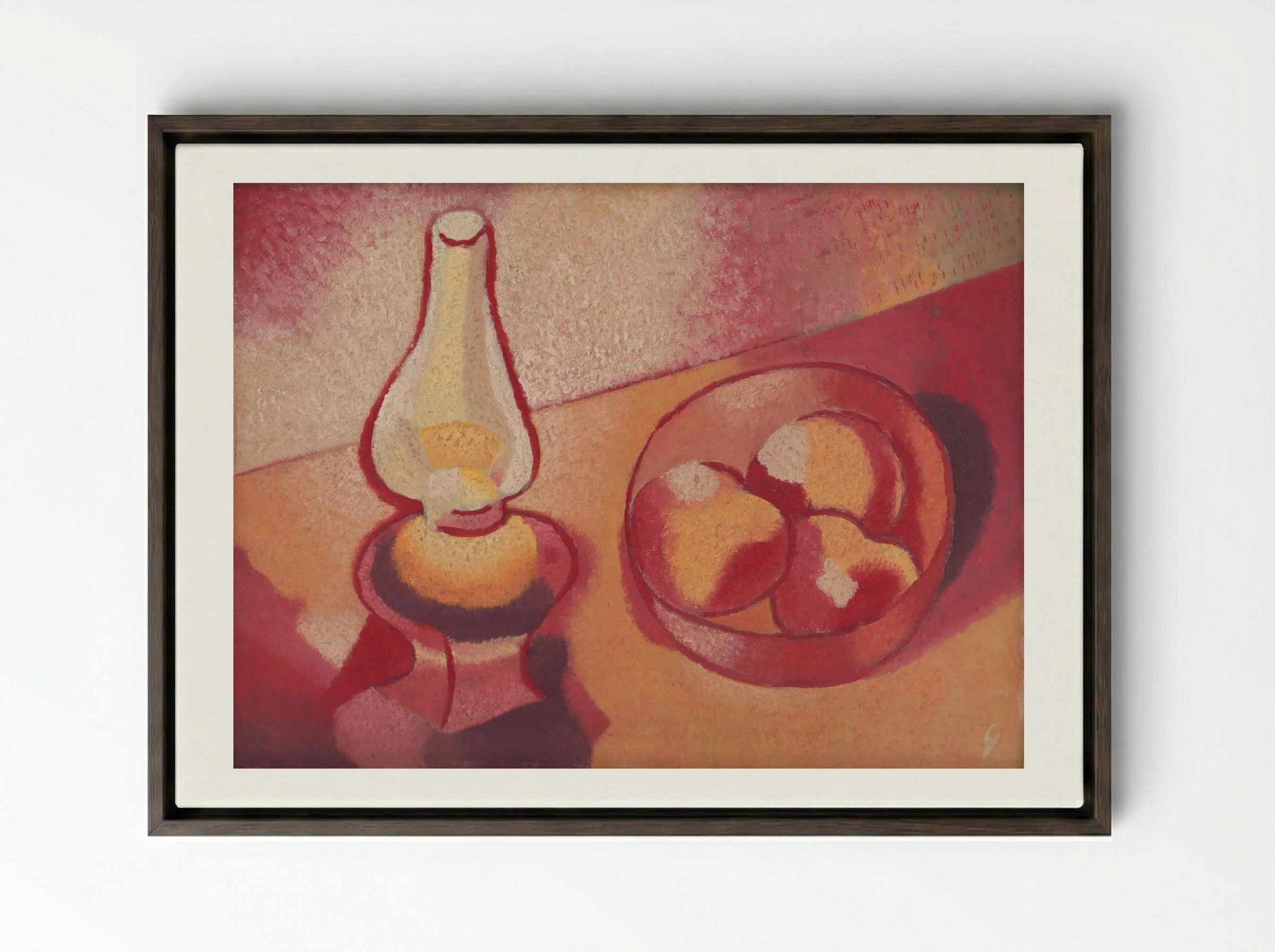 Still Life with a Lamp - Mikuláš Galanda - Framed Canvas Dark Wood