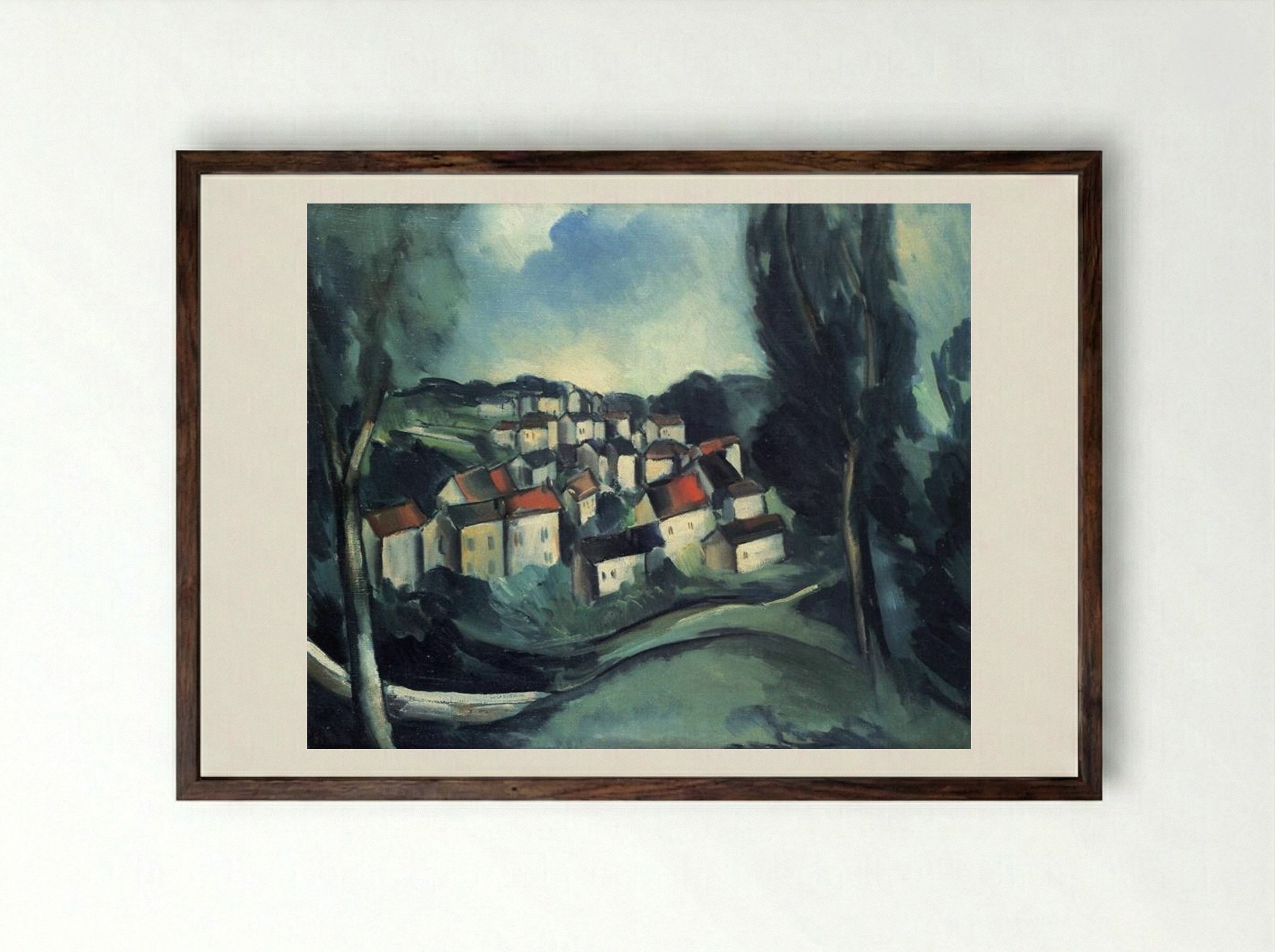 The Beautiful Village - Maurice de Vlaminck - Framed Print Dark Wood