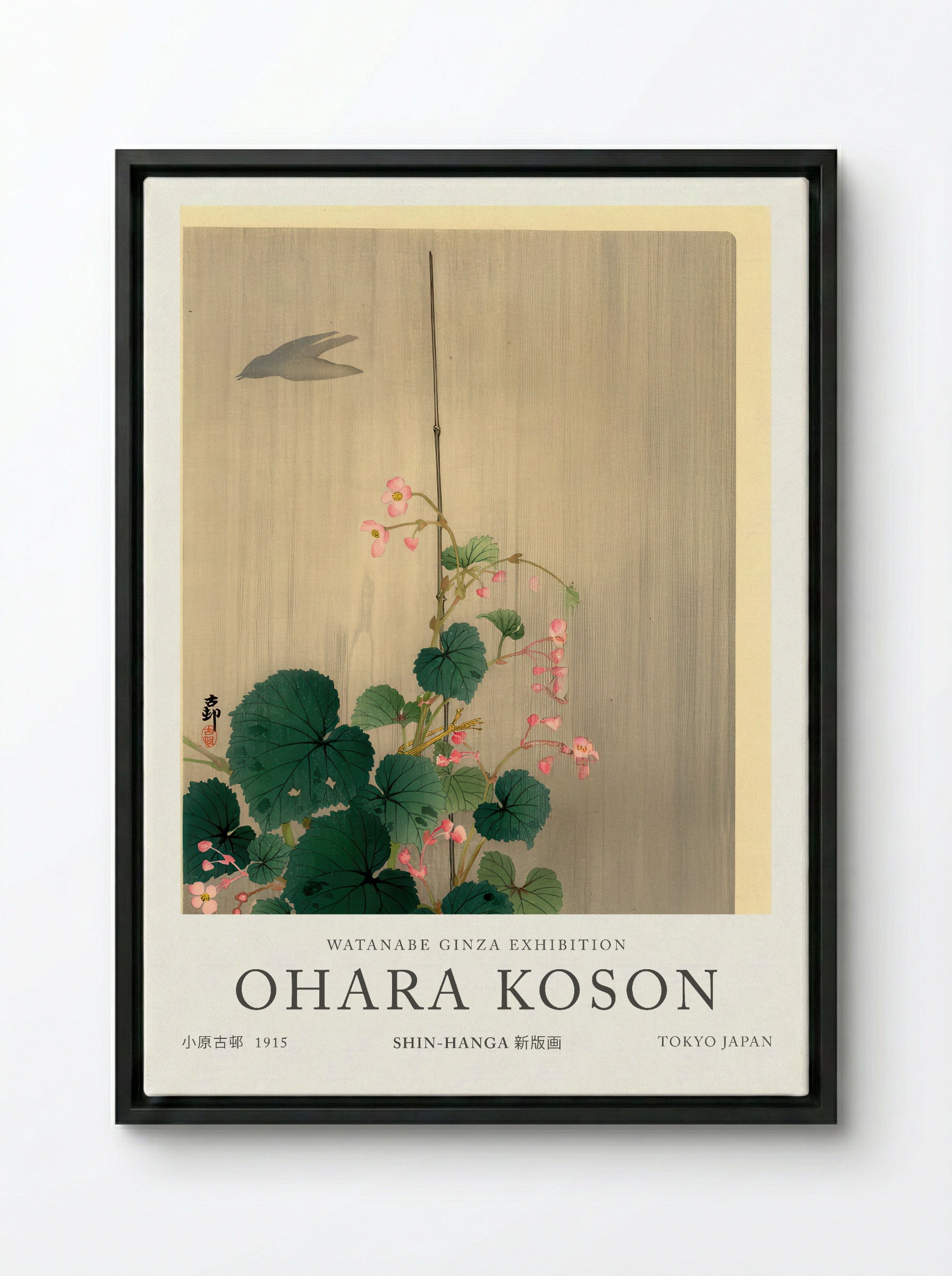 Bird And Begonias - Ohara Koson