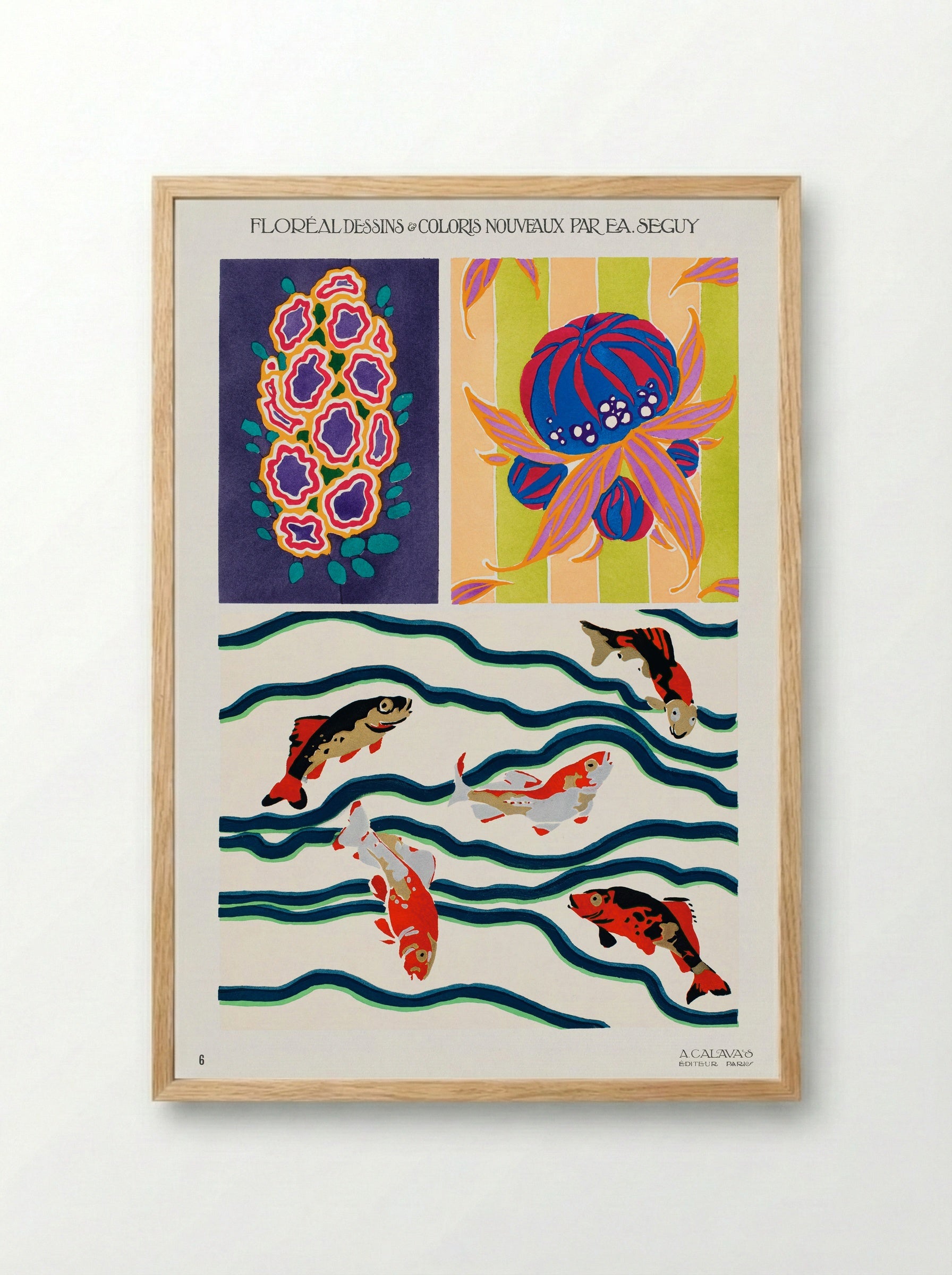 Floréal Dessins et Coloris Nouveaux - Émile-Allain Séguy - Framed Print Wood