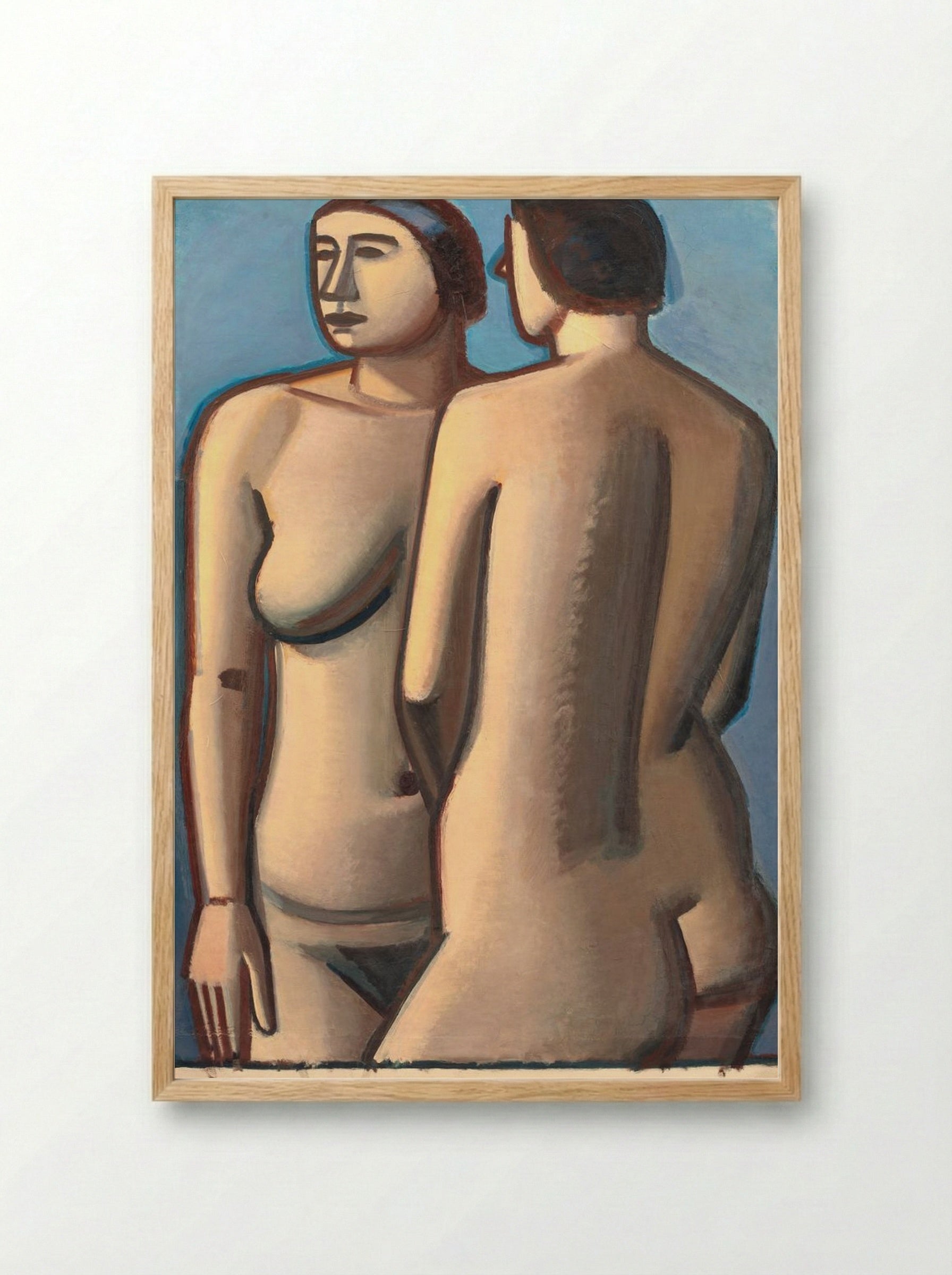 Two Female Nudes - Vilhelm Lundstrøm - Framed Print Wood
