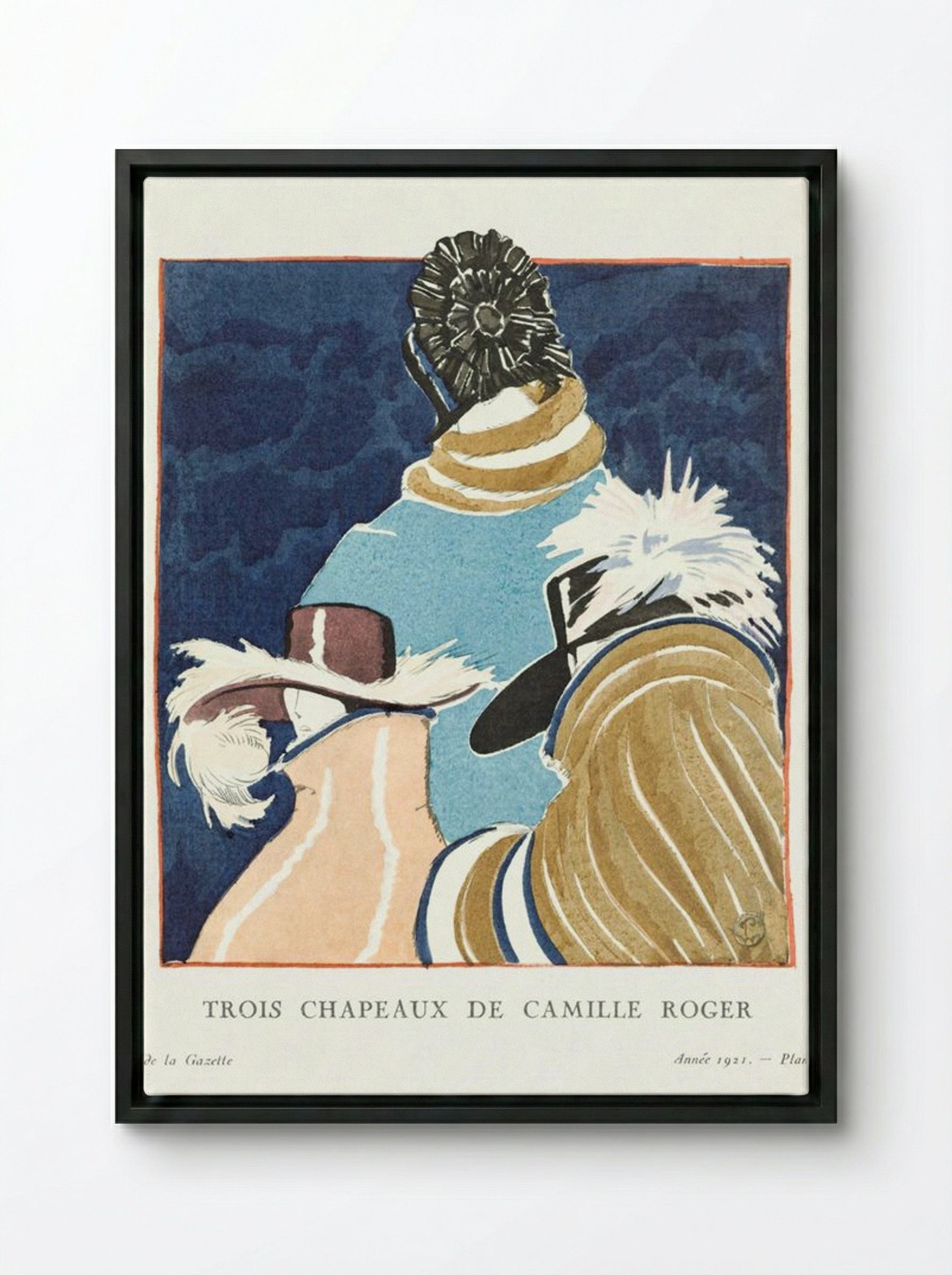Accessories: Trois Chapeaux de Camille Roger - Porter Woodruff - Framed Canvas Black