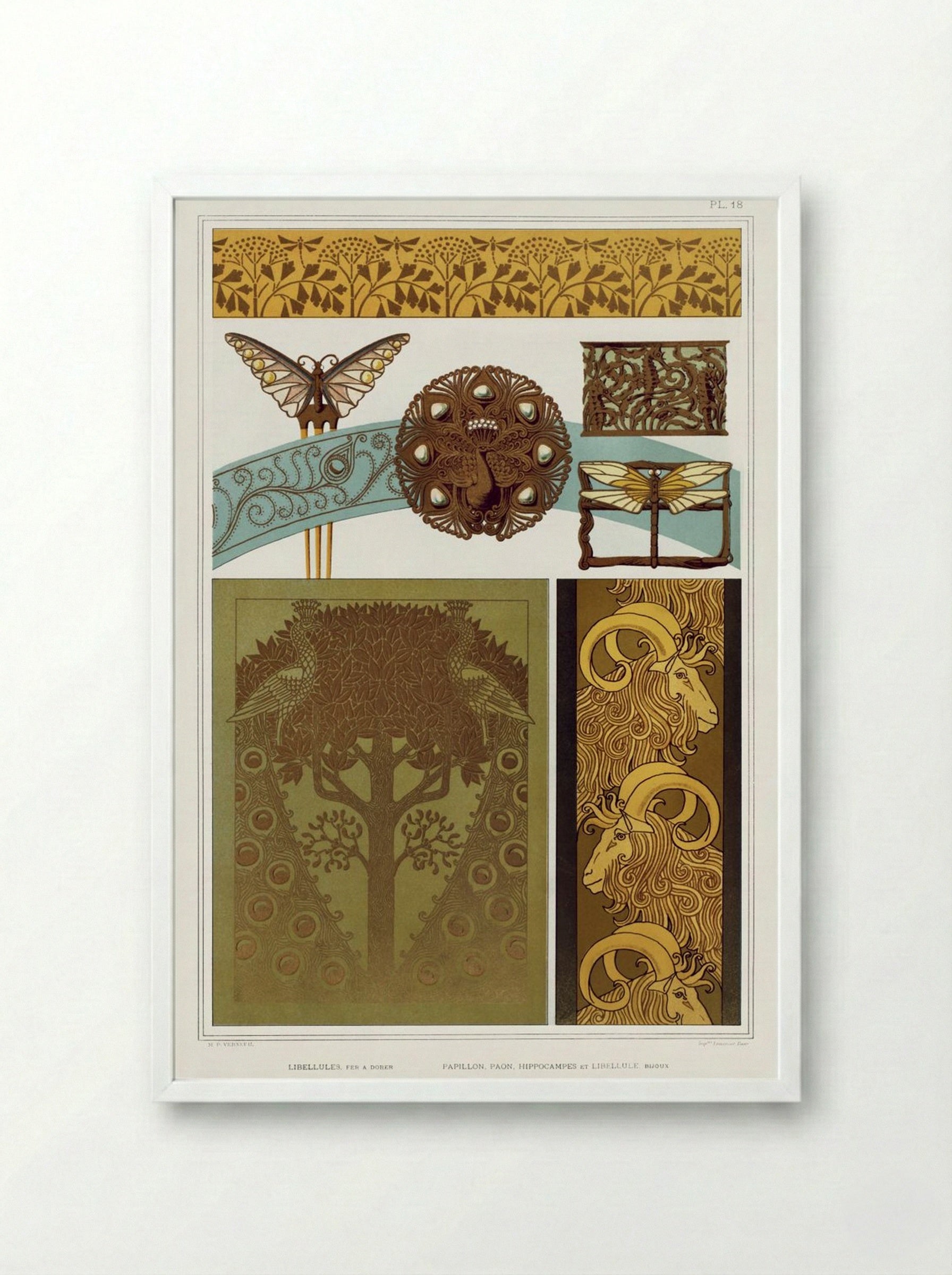 L'Animal dans la Décoration, Plate 18 - Maurice Pillard Verneuil - Framed Print White