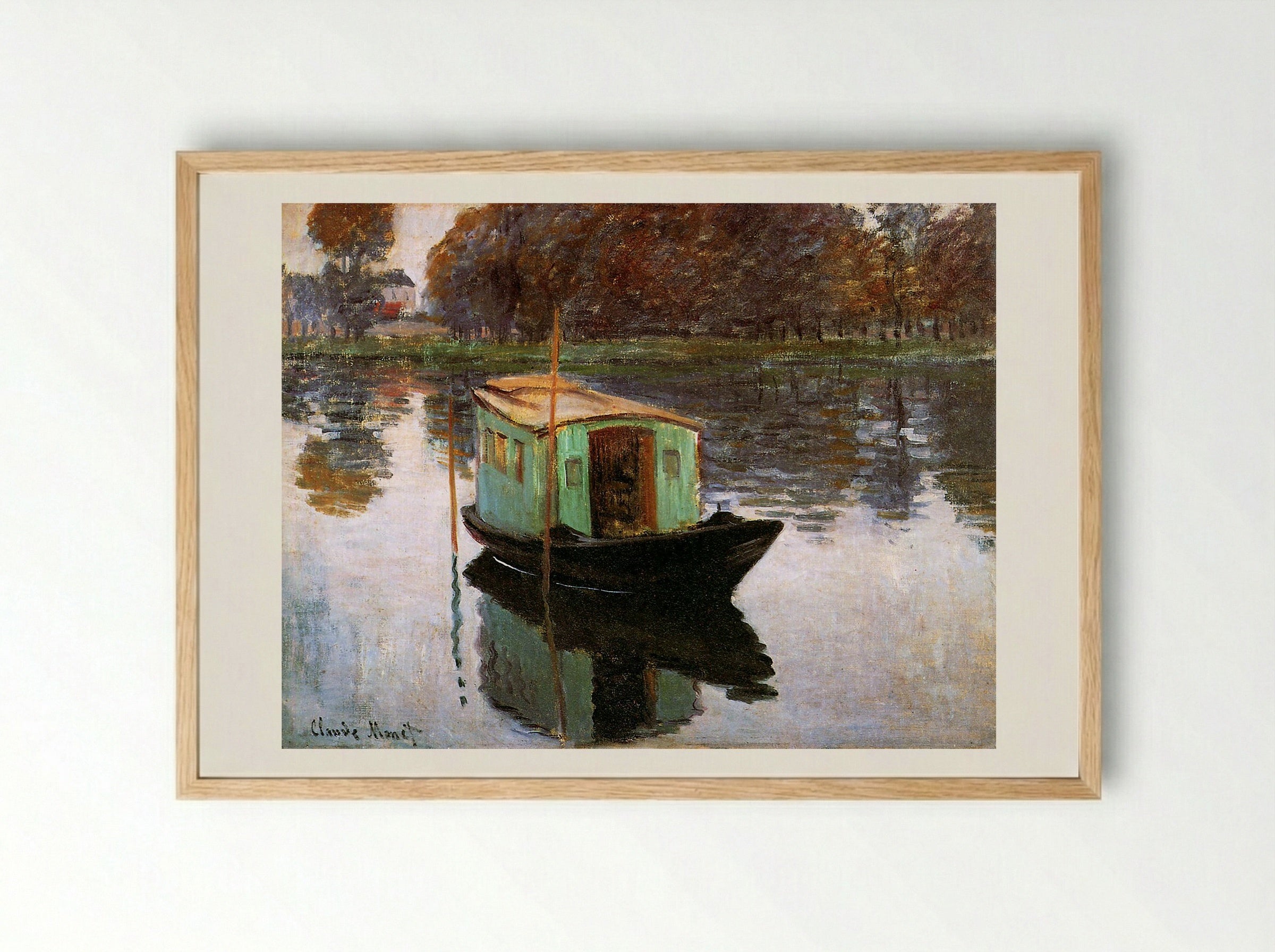 The Studio Boat - Claude Monet - Framed Print Wood