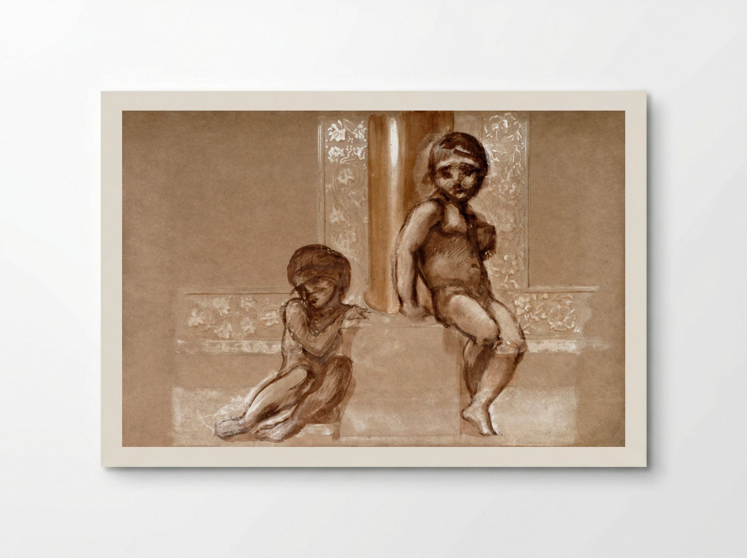 Study of Two Putti for 'The Troy Triptych' - Edward Burne-Jones - Poster