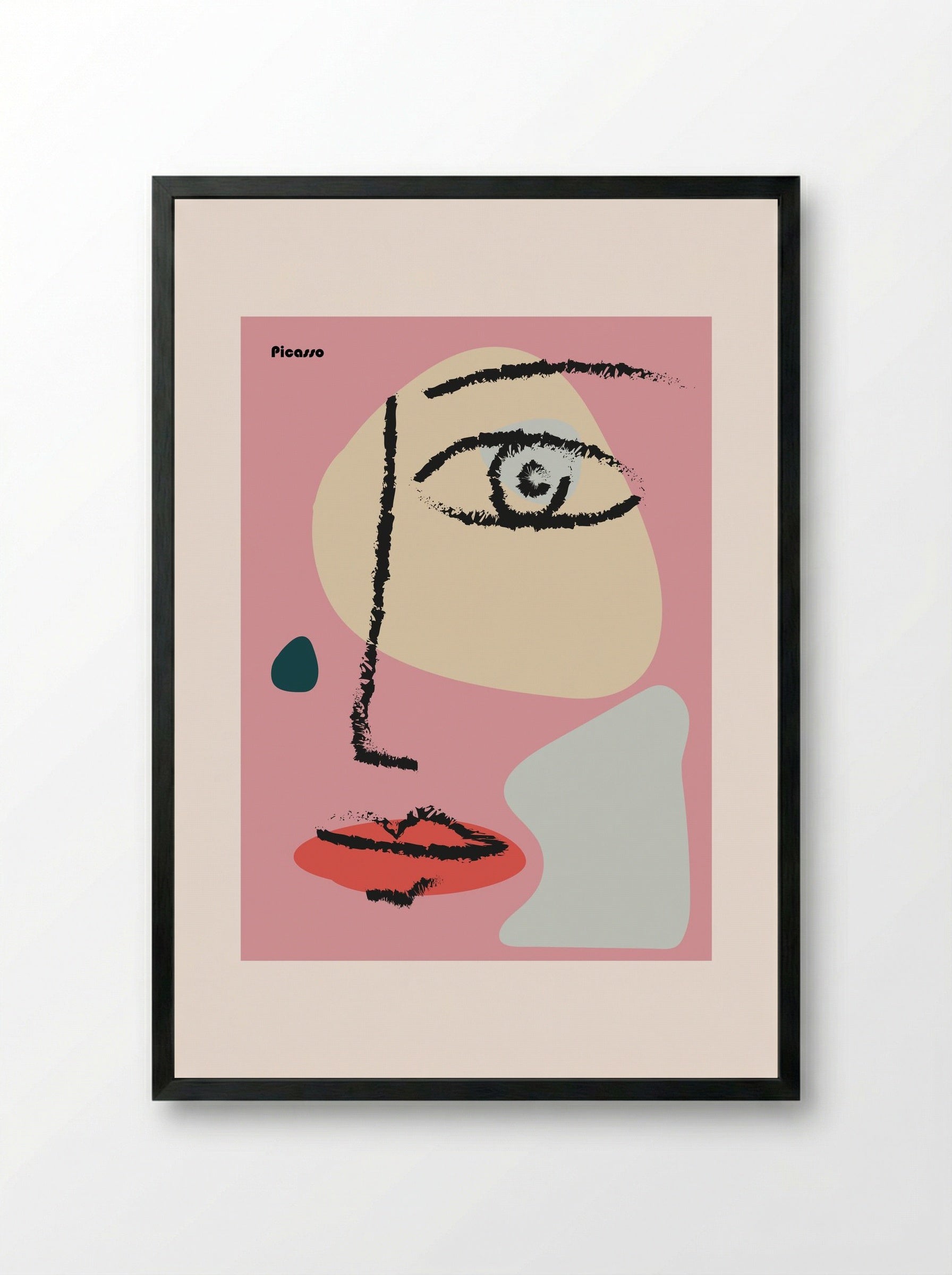 Abstract Face - Pablo Picasso - Framed Print Black