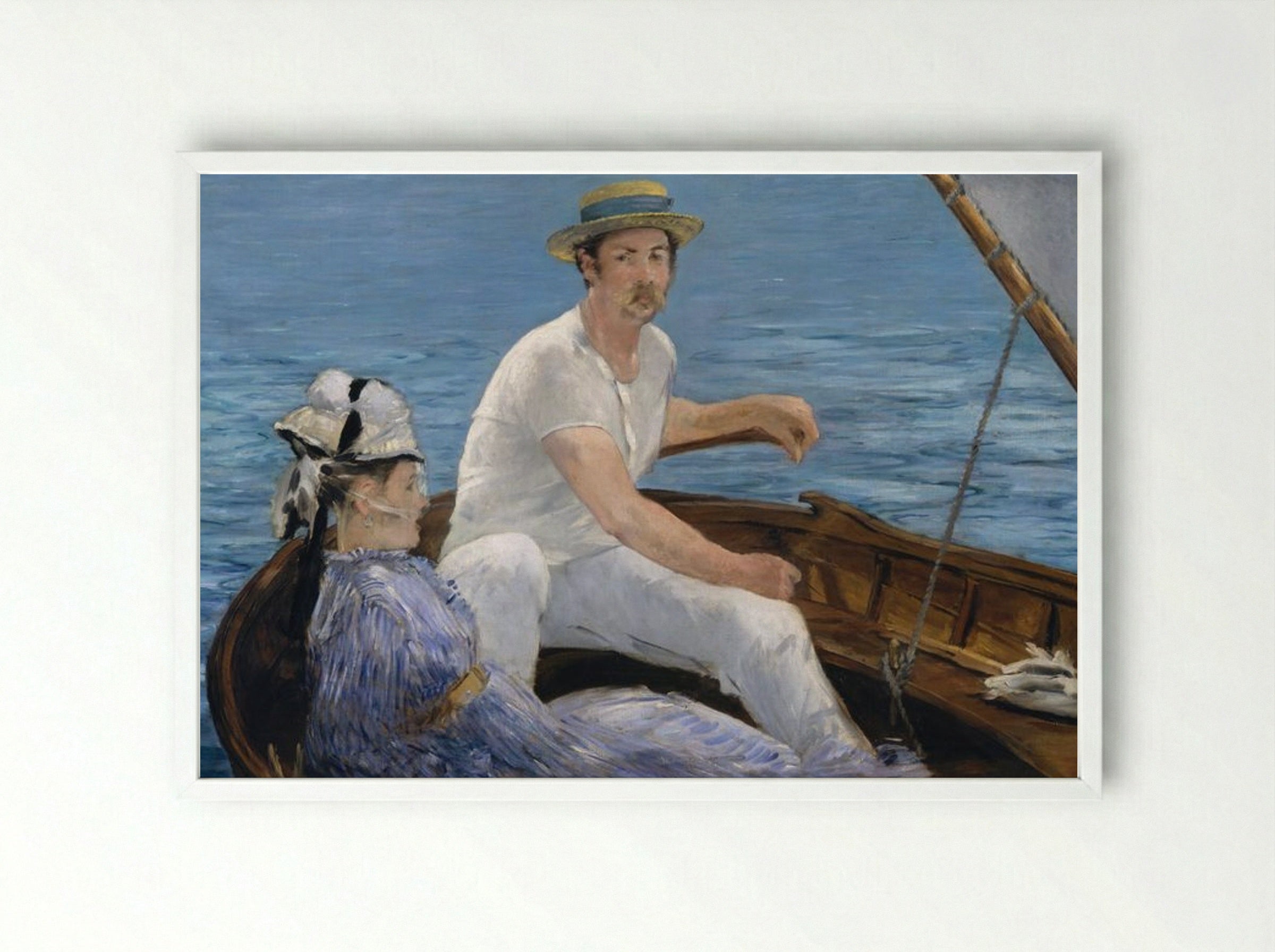 Boating - Édouard Manet - Framed Print White