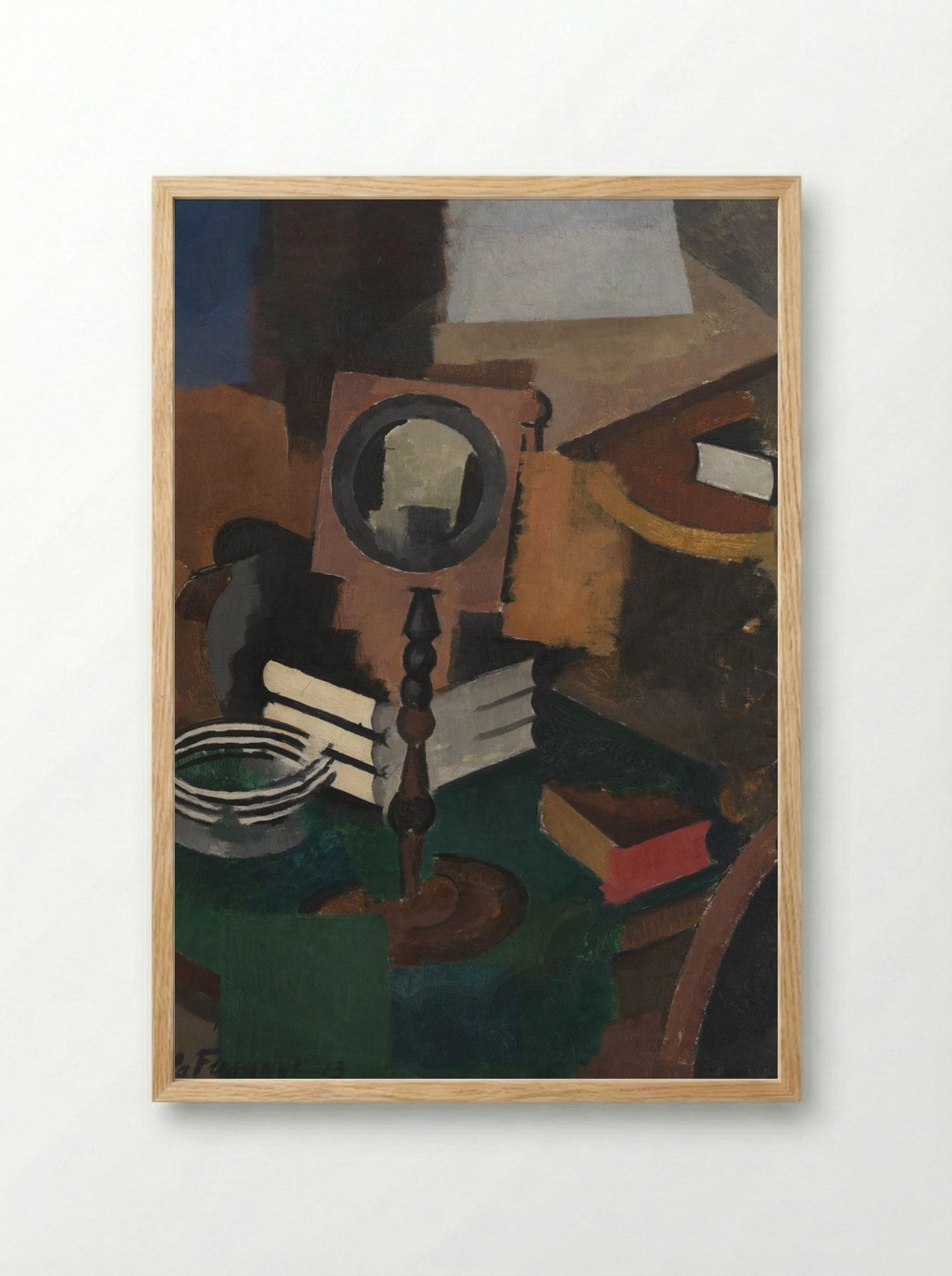 Still Life with Candlestick - Roger de La Fresnaye - Framed Print Wood