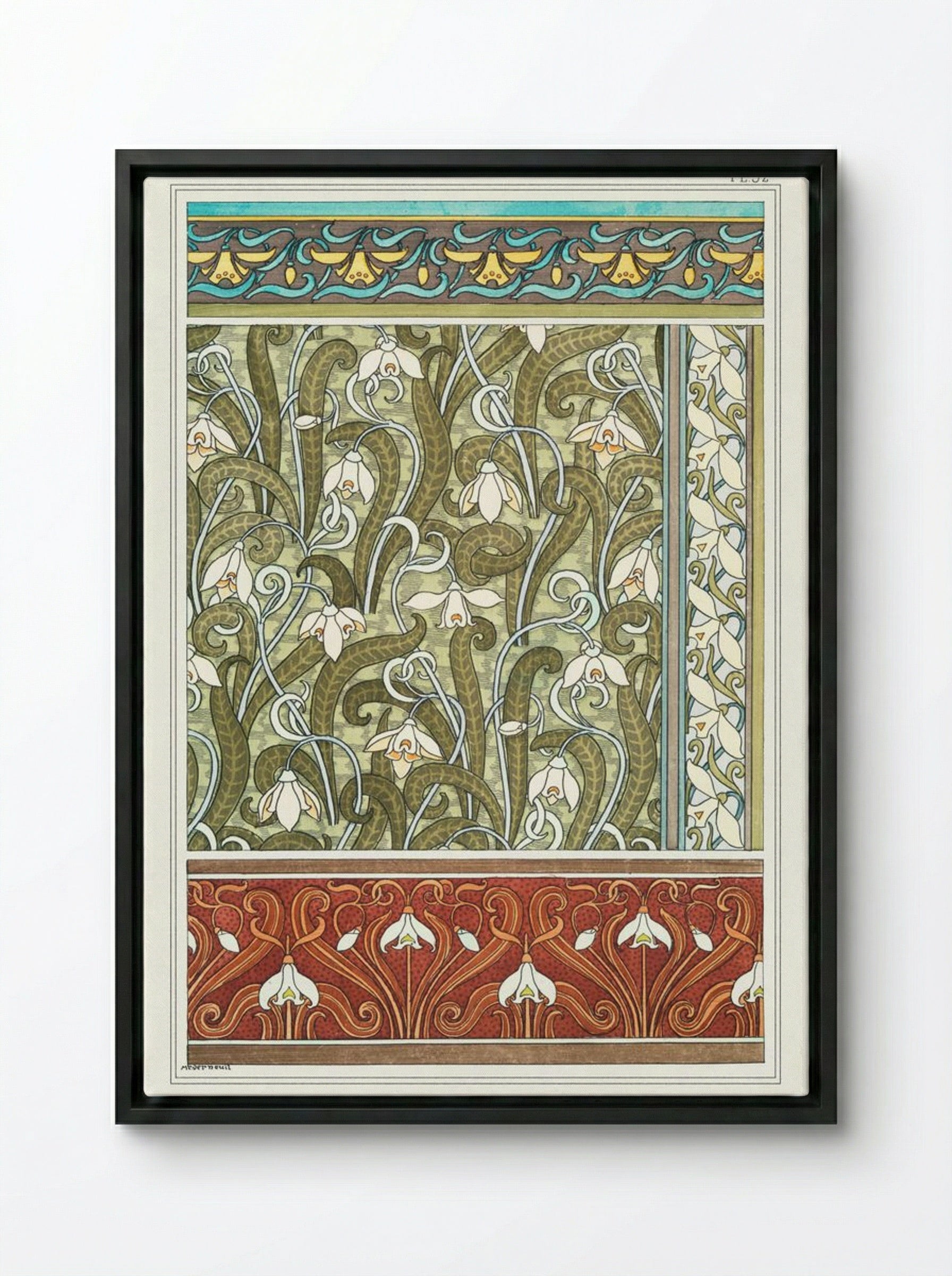 Perce-Neige (Snowdrops) from La Plante et ses Applications ornementales - Maurice Pillard Verneuil - Framed Canvas Black