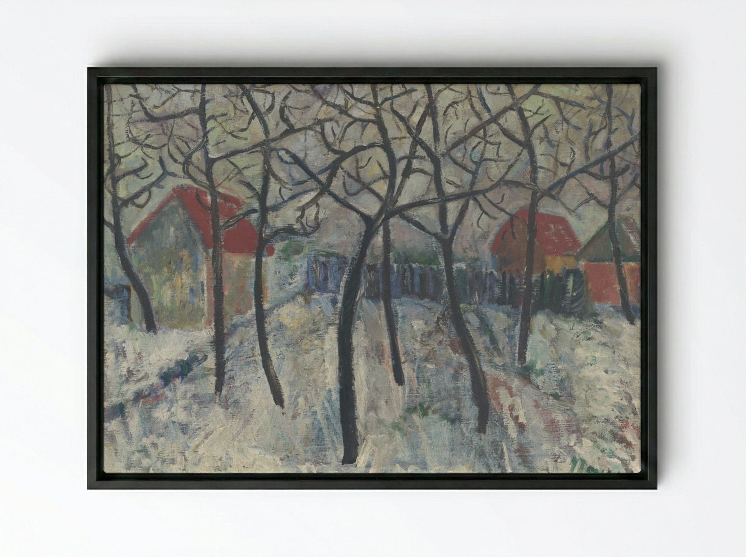 Trees in a Garden - Cyprián Majerník - Framed Canvas Black
