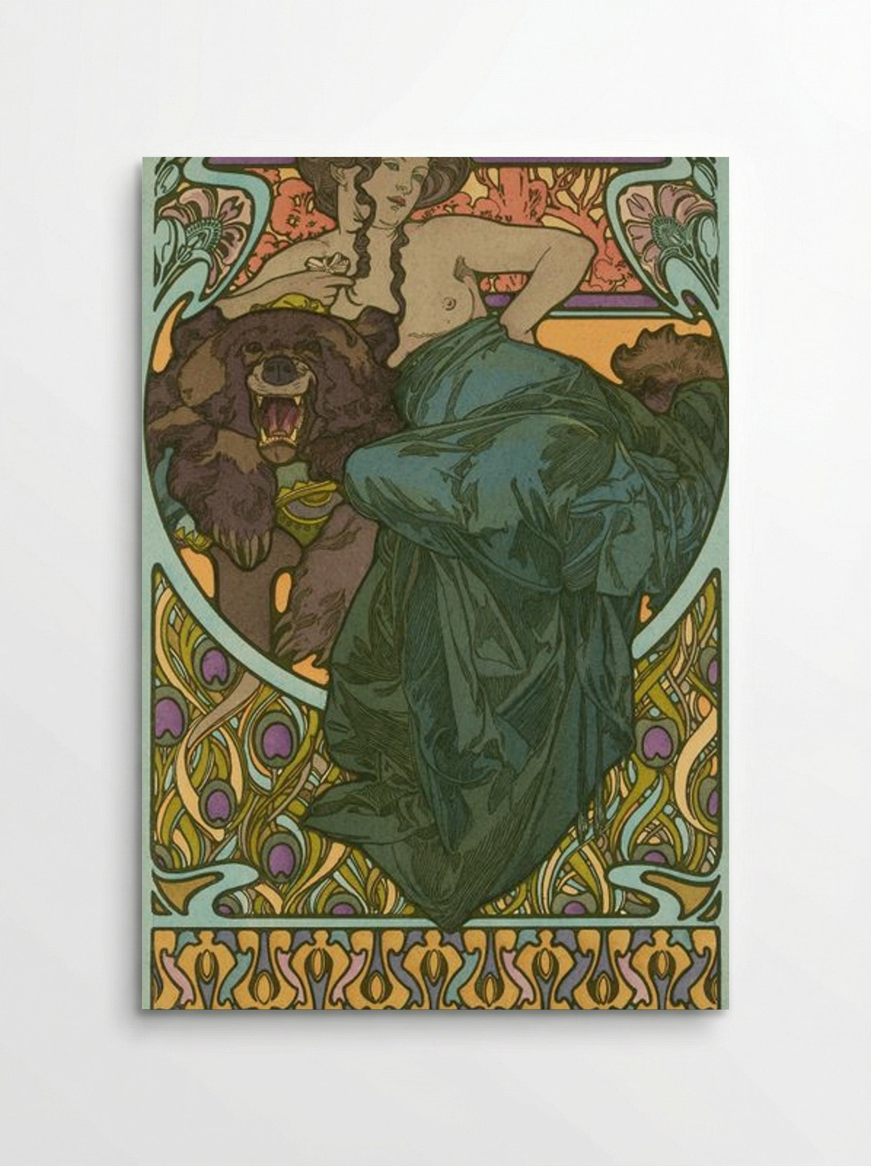 Untitled (Woman with Bear) - Alphonse Mucha - Poster