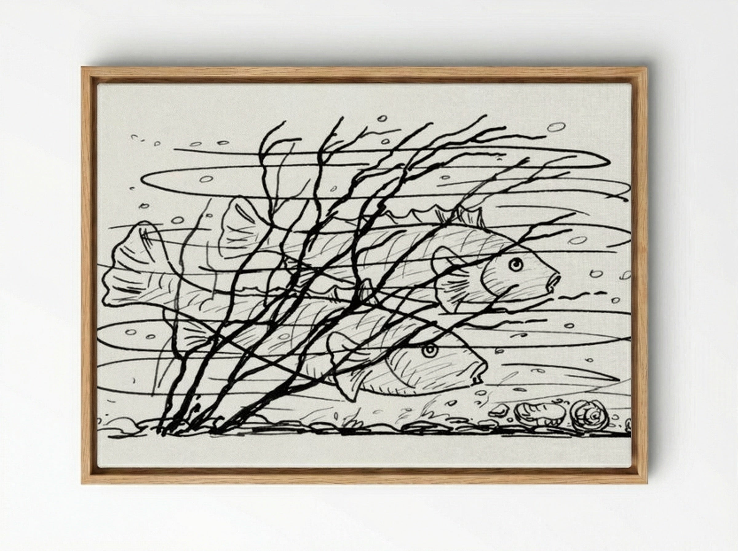 Two Fish in the Water - Leo Gestel - Framed Canvas Wood