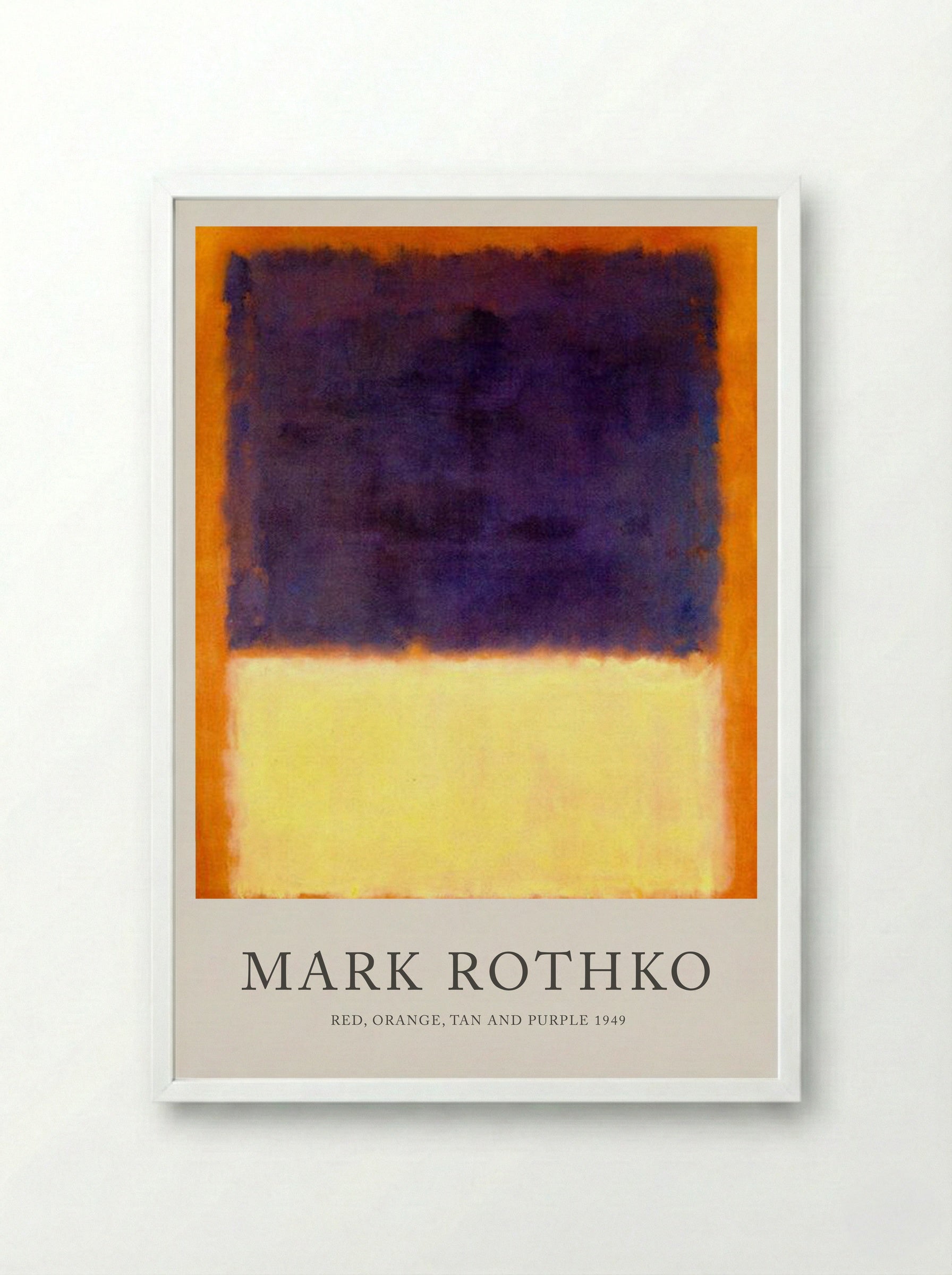 Red, Orange, Tan and Purple - Mark Rothko - Framed Print White