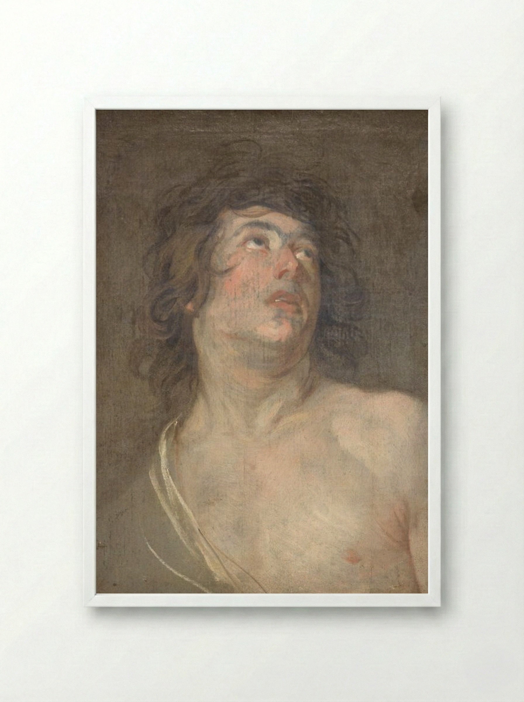 Study for Saint Sebastian - Anthony van Dyck - Framed Print White