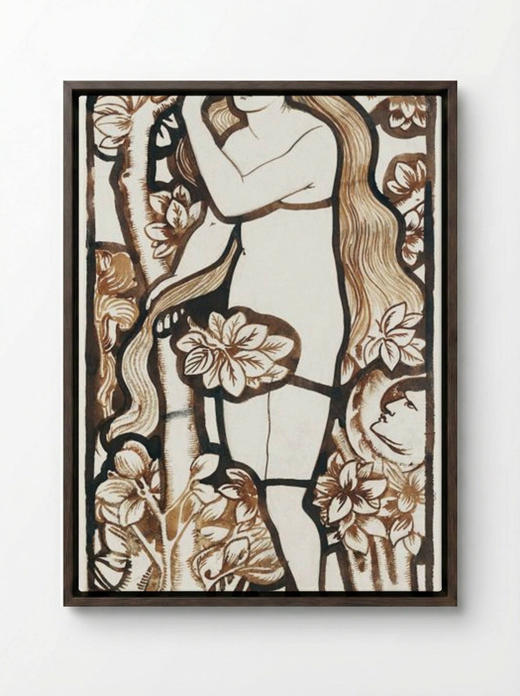 Eve - Edward Burne-Jones - Framed Canvas Dark Wood