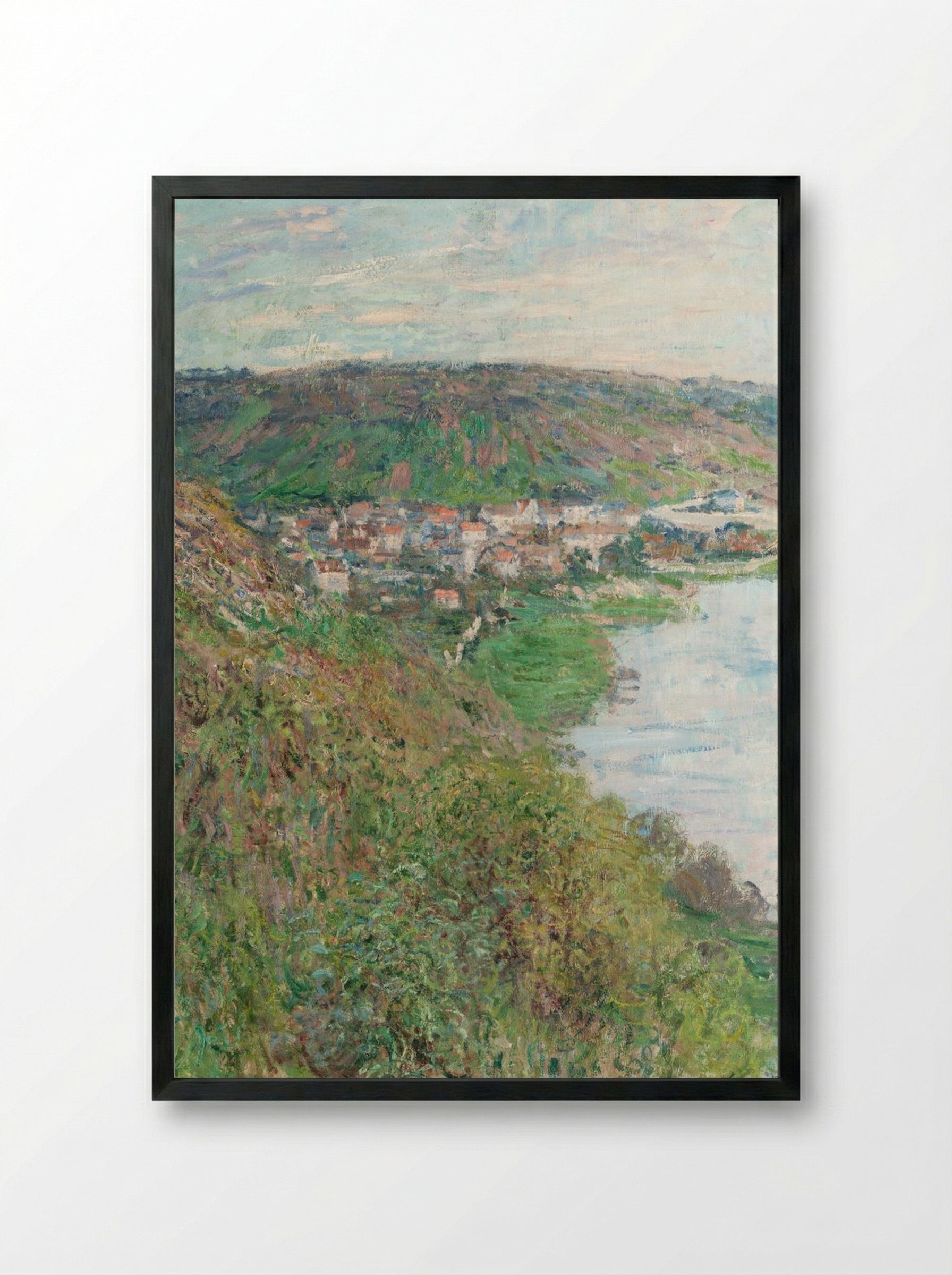 View of Vétheuil - Claude Monet - Framed Print Black