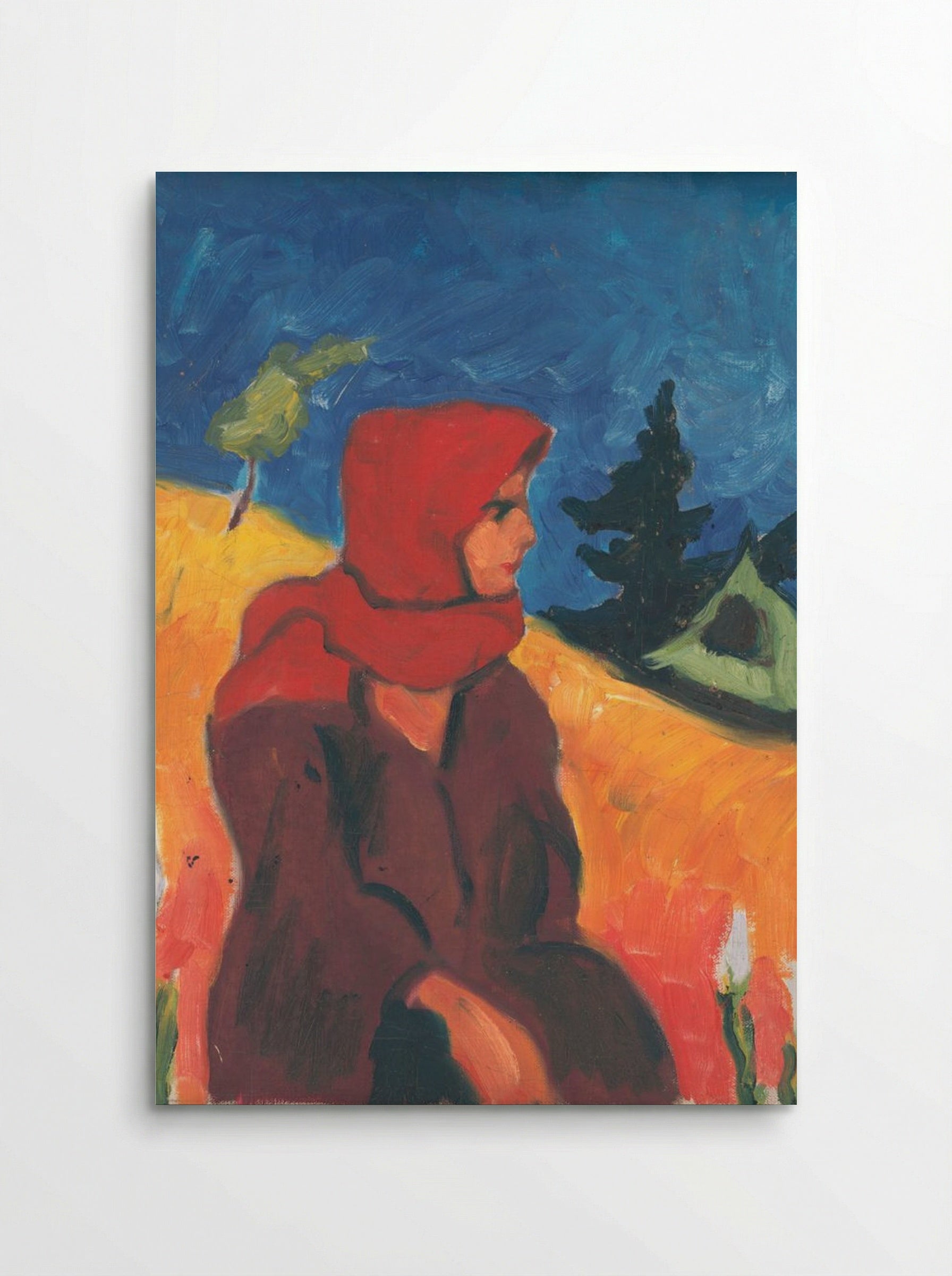 Village Girl in a Red Scarf - Zolo Palugyay - Poster