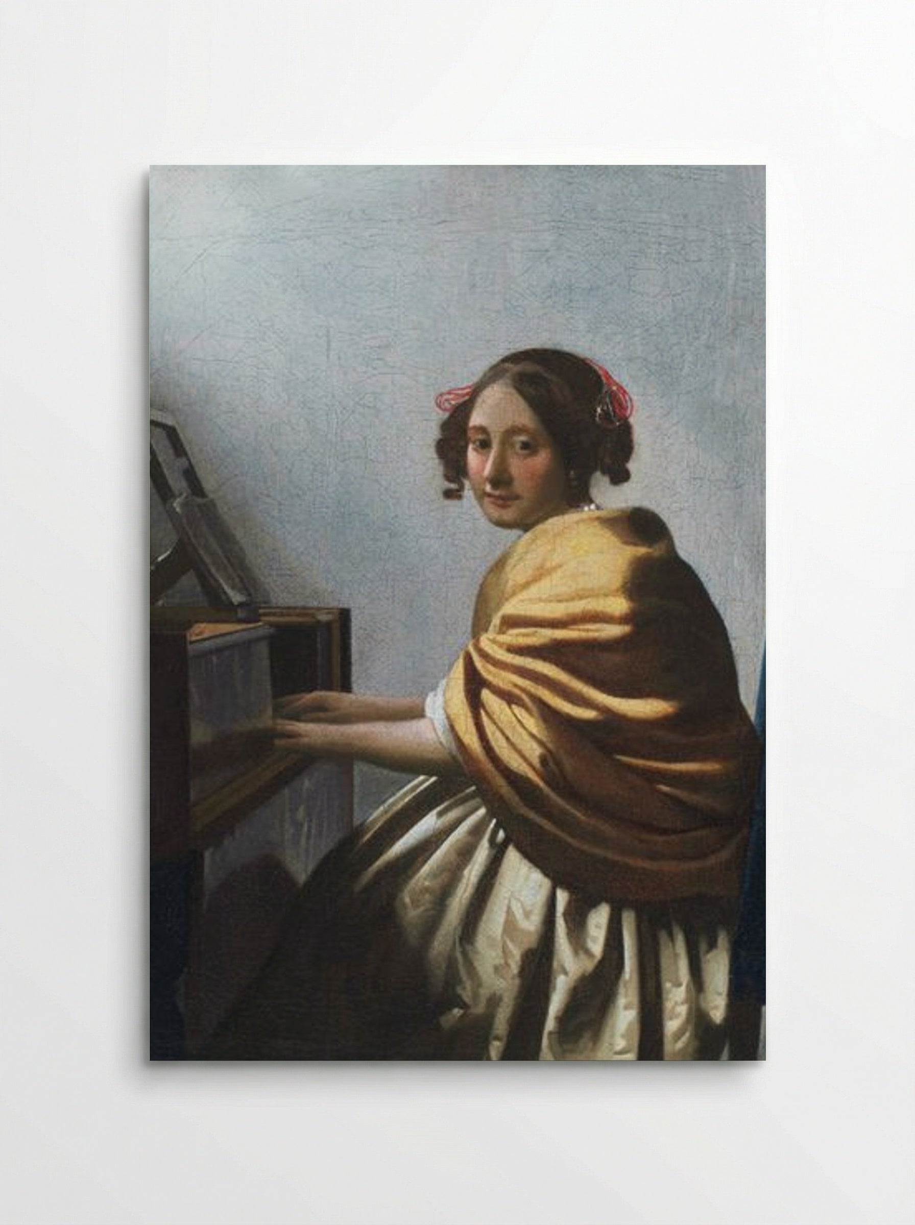 A Young Woman Seated at the Virginals - Johannes Vermeer - Poster