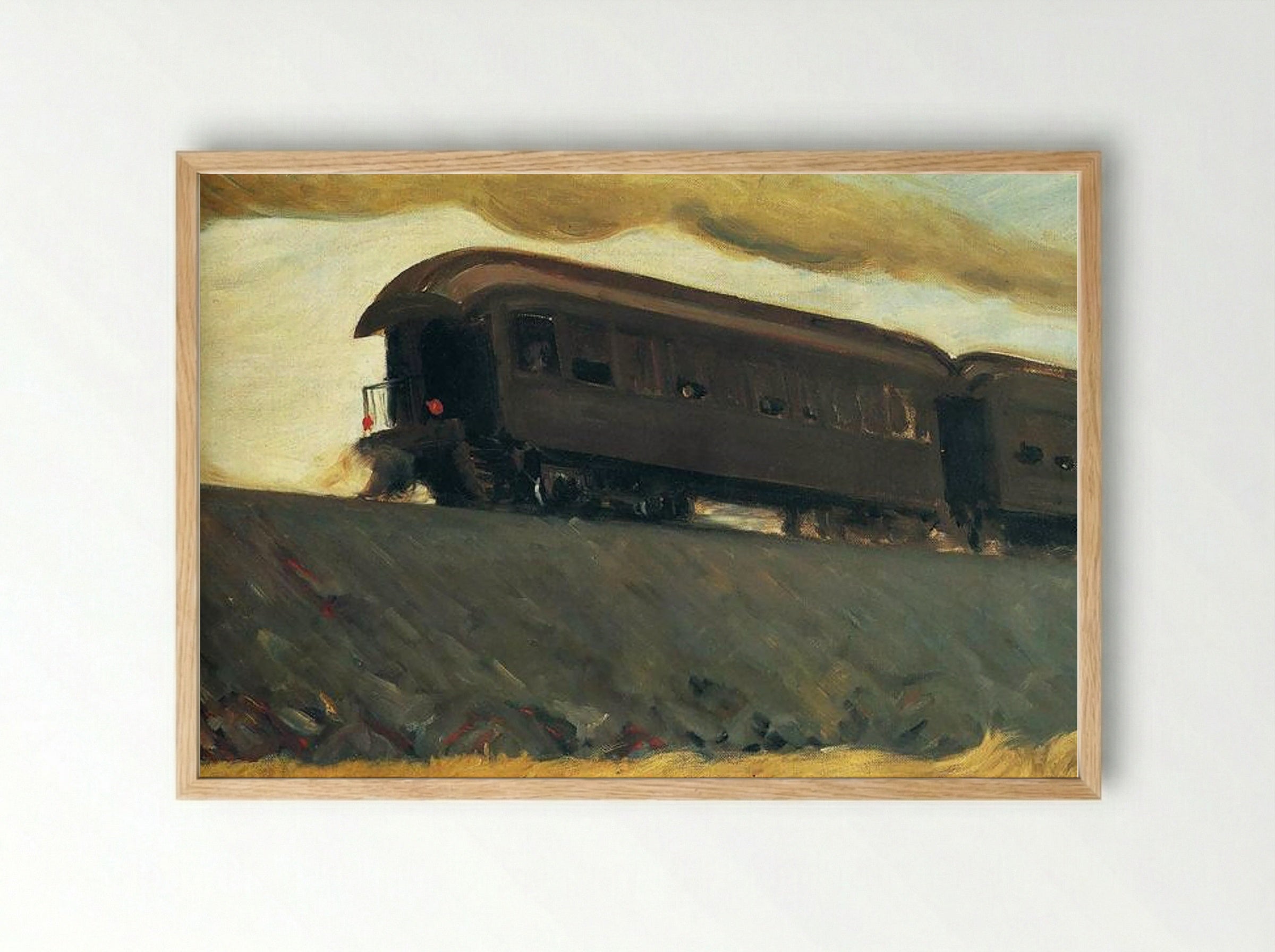 Railroad Train - Edward Hopper - Framed Print Wood
