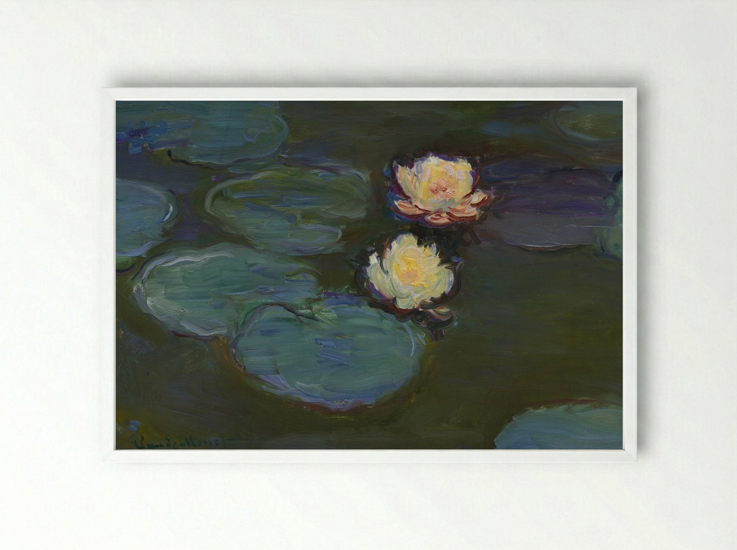Water Lilies - Claude Monet - Framed Print White