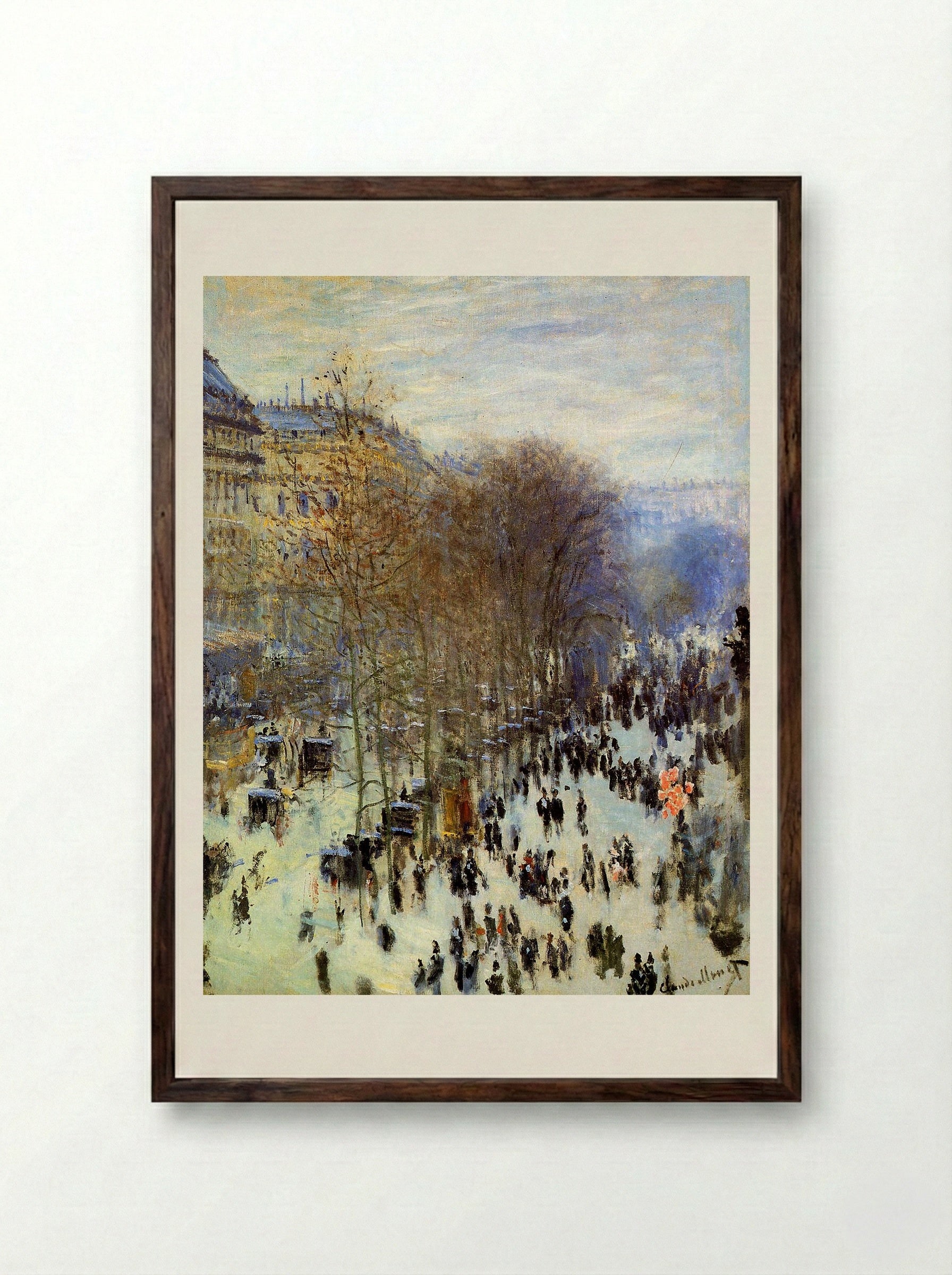 Boulevard des Capucines - Claude Monet - Framed Print Dark Wood