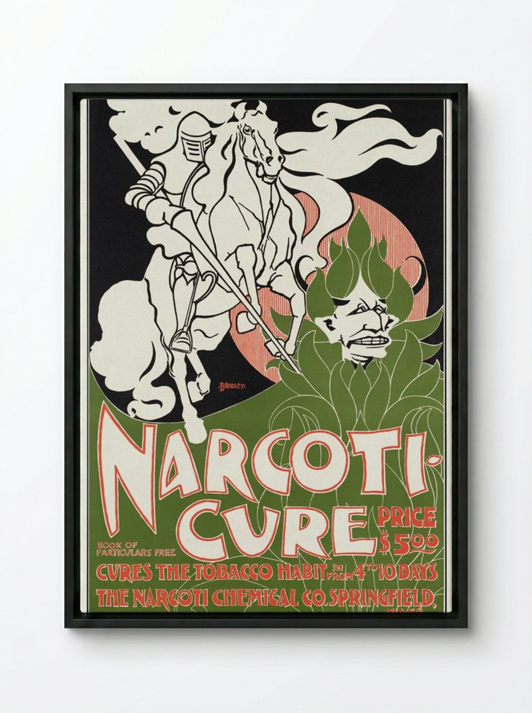 Narcoti-Cure - Will H. Bradley - Framed Canvas Black