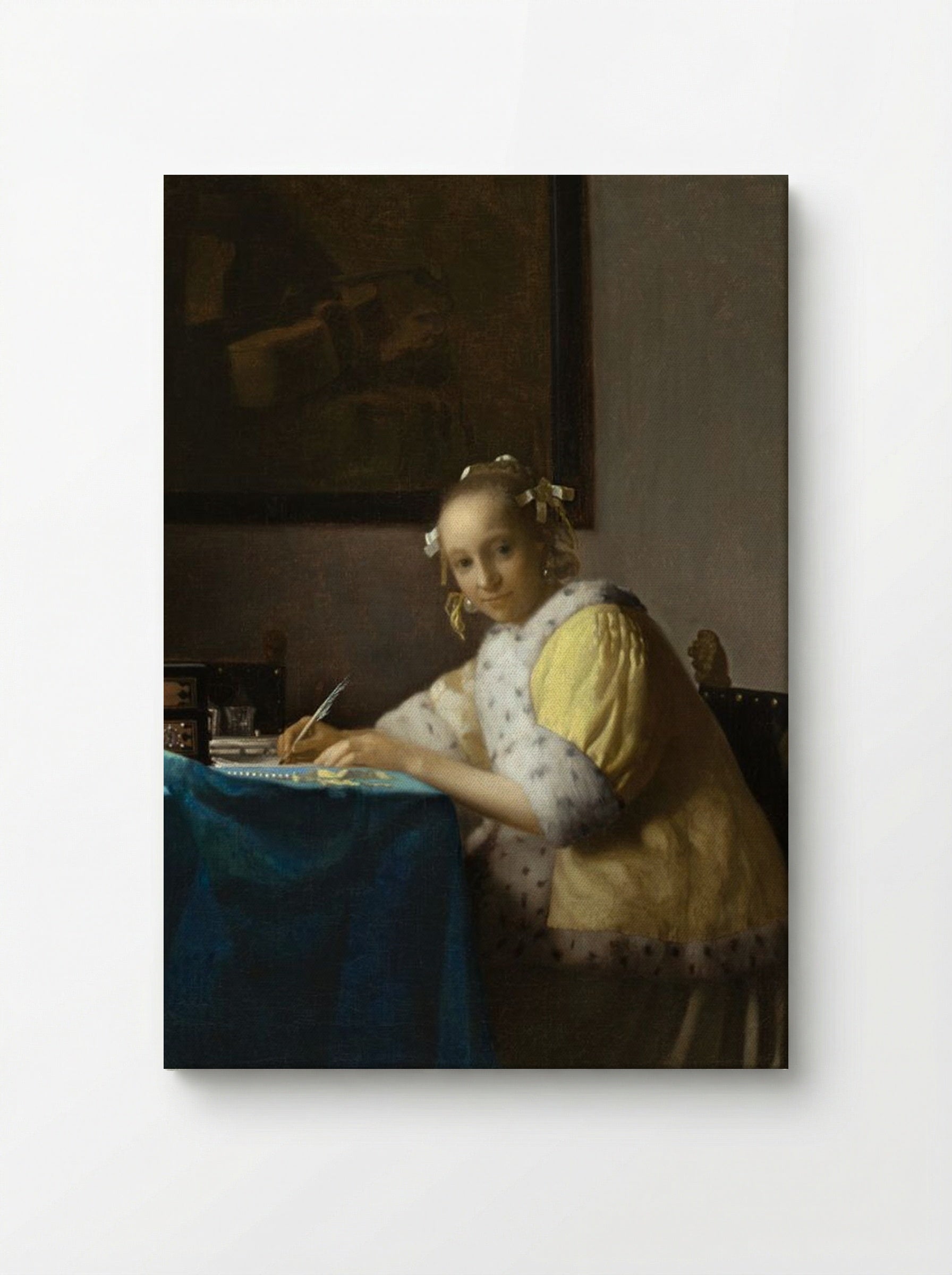 A Lady Writing a Letter - Johannes Vermeer - Canvas
