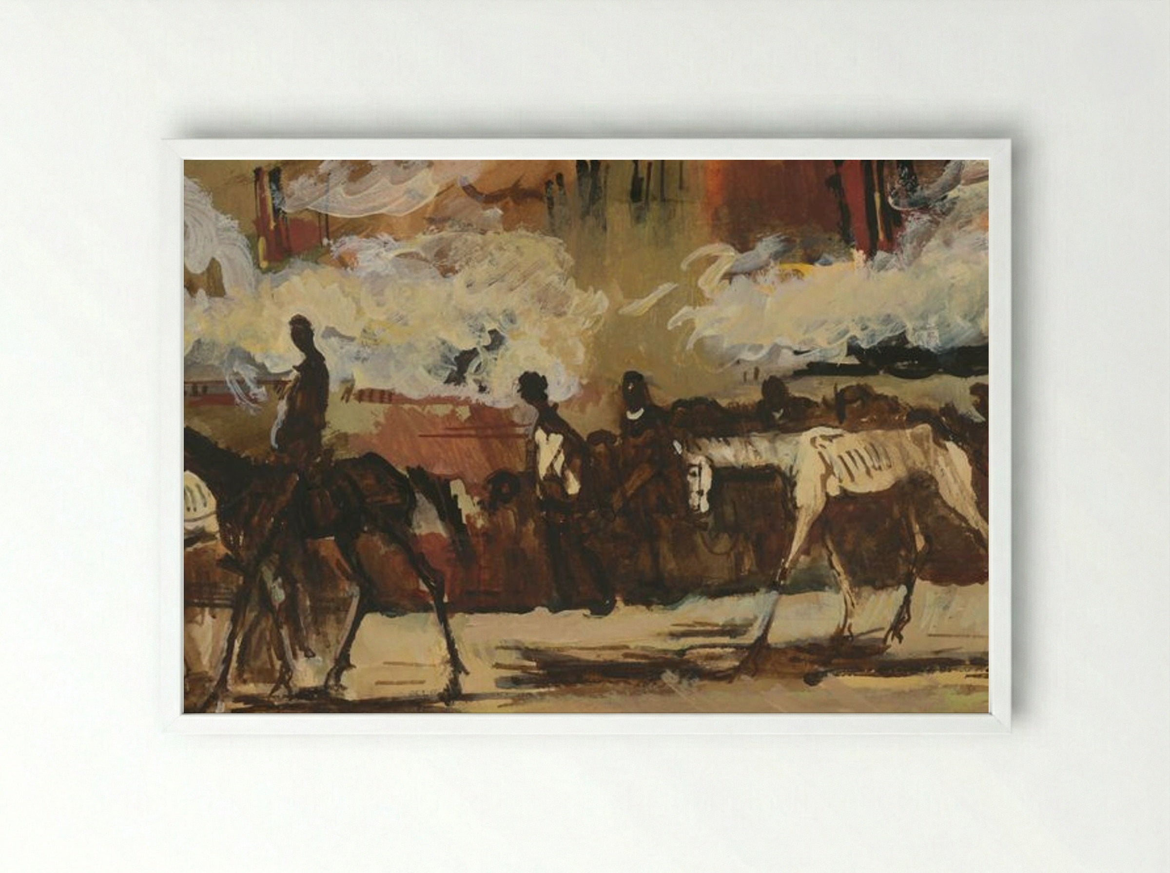 Riders - Cyprián Majerník - Framed Print White