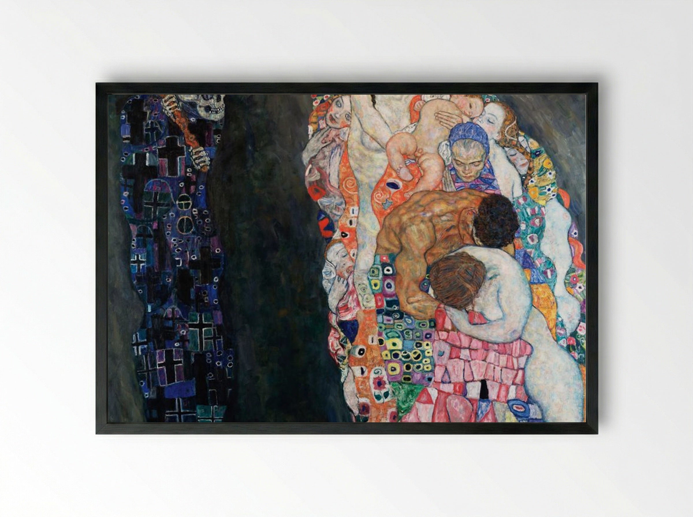 Death and Life - Gustav Klimt - Framed Print Black