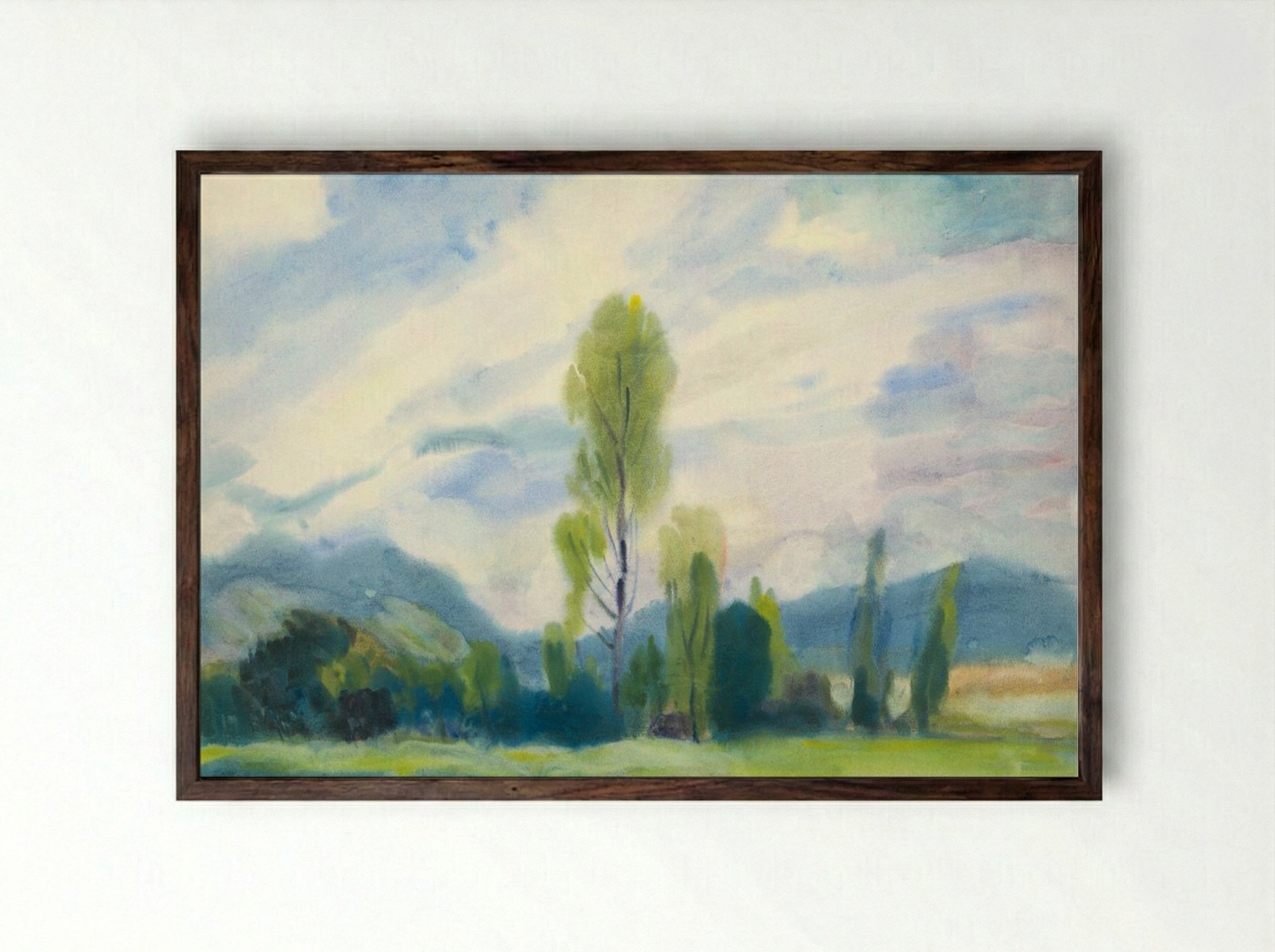 Landscape below the Low Tatras - Zolo Palugyay - Framed Print Dark Wood