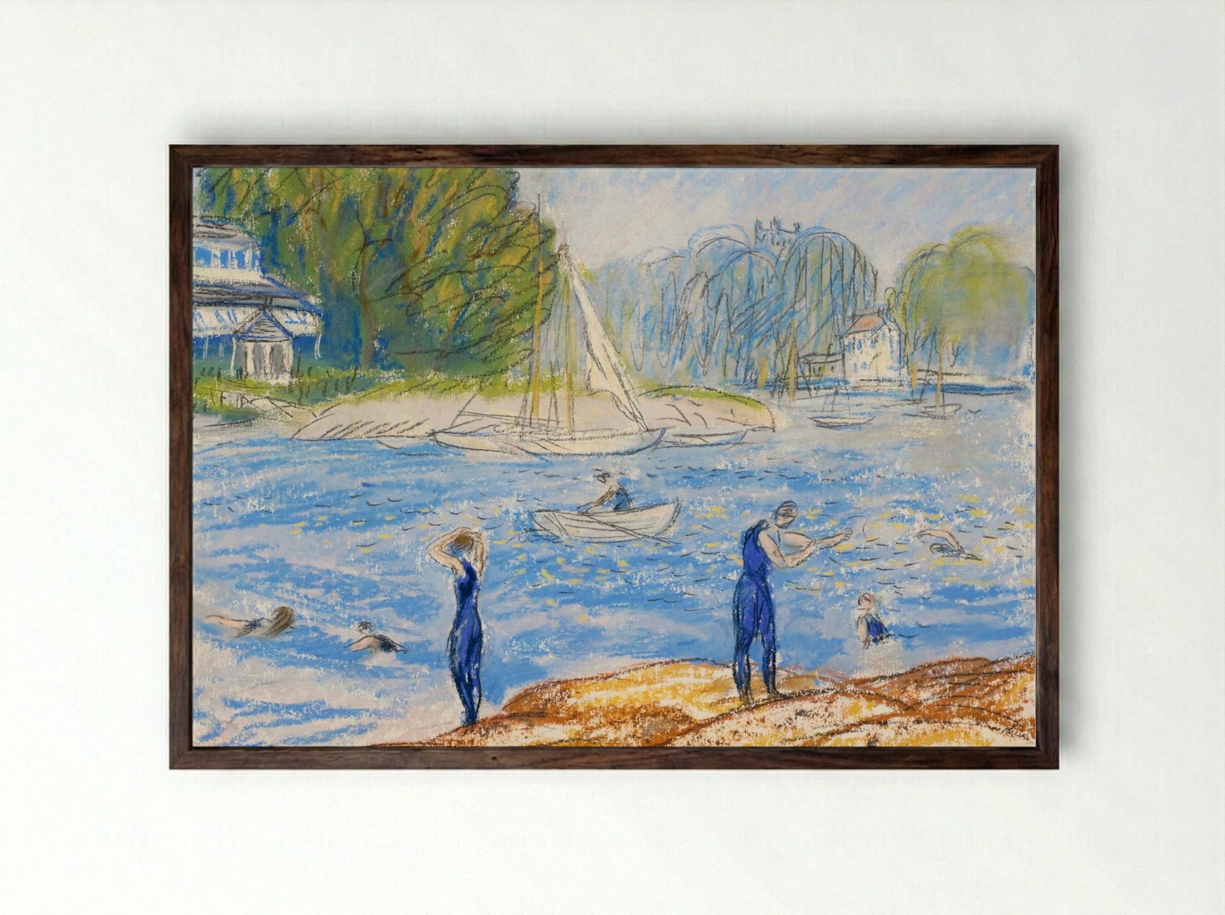 Bathers, Annisquam - William James Glackens - Framed Print Dark Wood