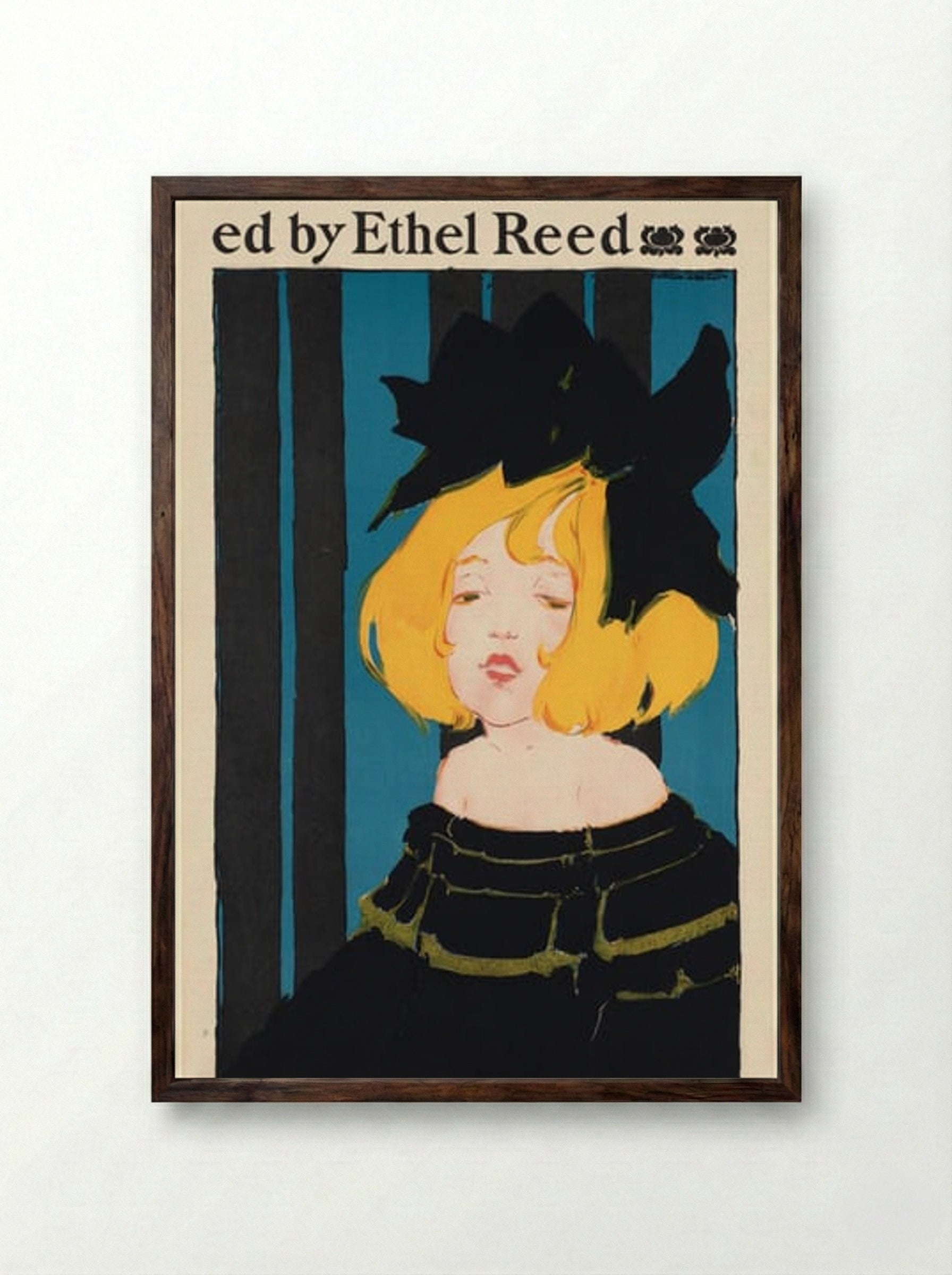 In Childhood's Country (Poster) - Ethel Reed - Framed Print Dark Wood